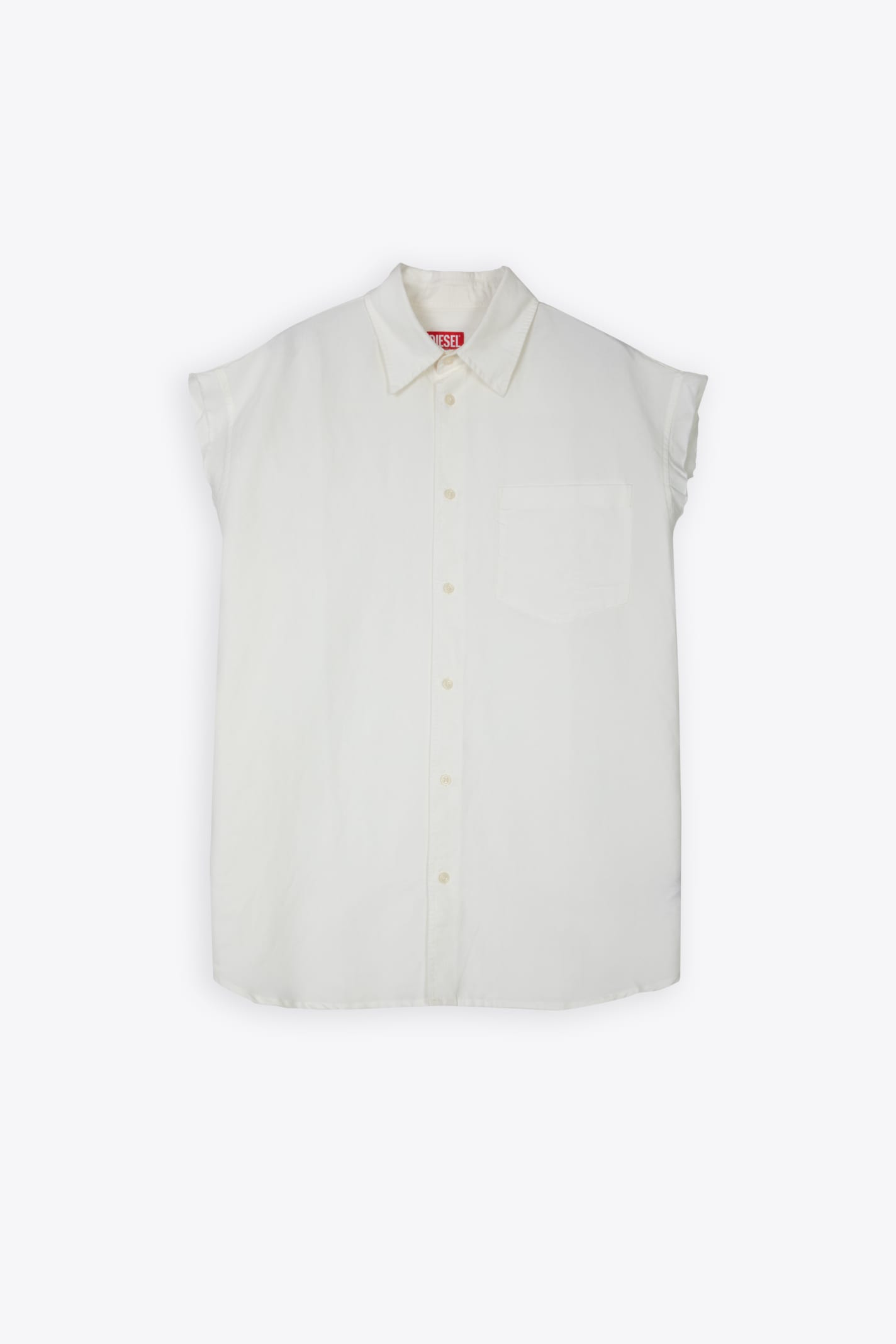 S-simens White linen blend sleeveless shirt - S-Simens