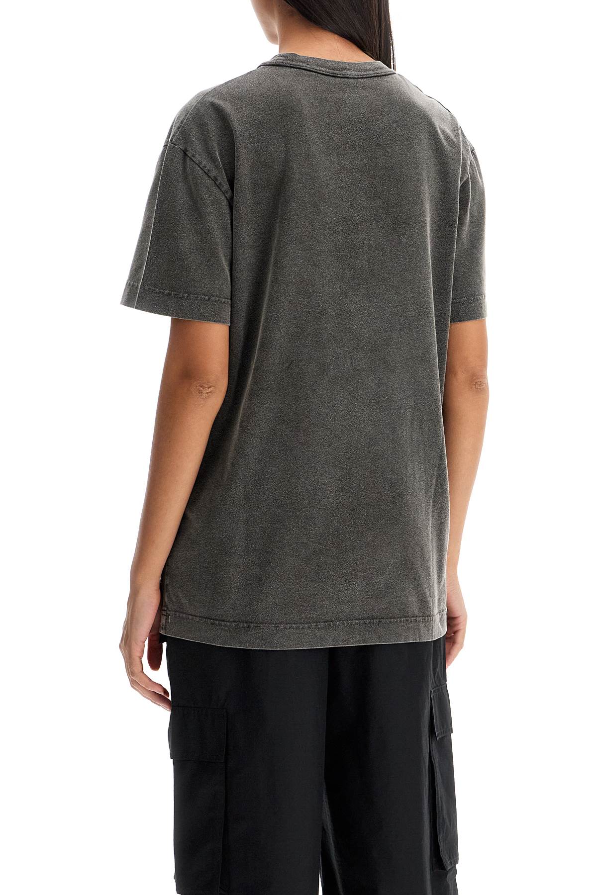 Shop Alexander Wang Vintage Skyline T-shirt With In Washed Charcoal (grey)