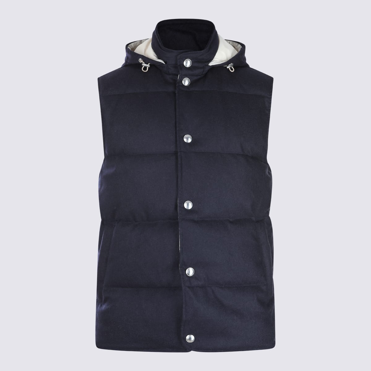 Eleventy Mens Blue Padded Sleeveless Wool-cashmere Blend Gilet In Blue