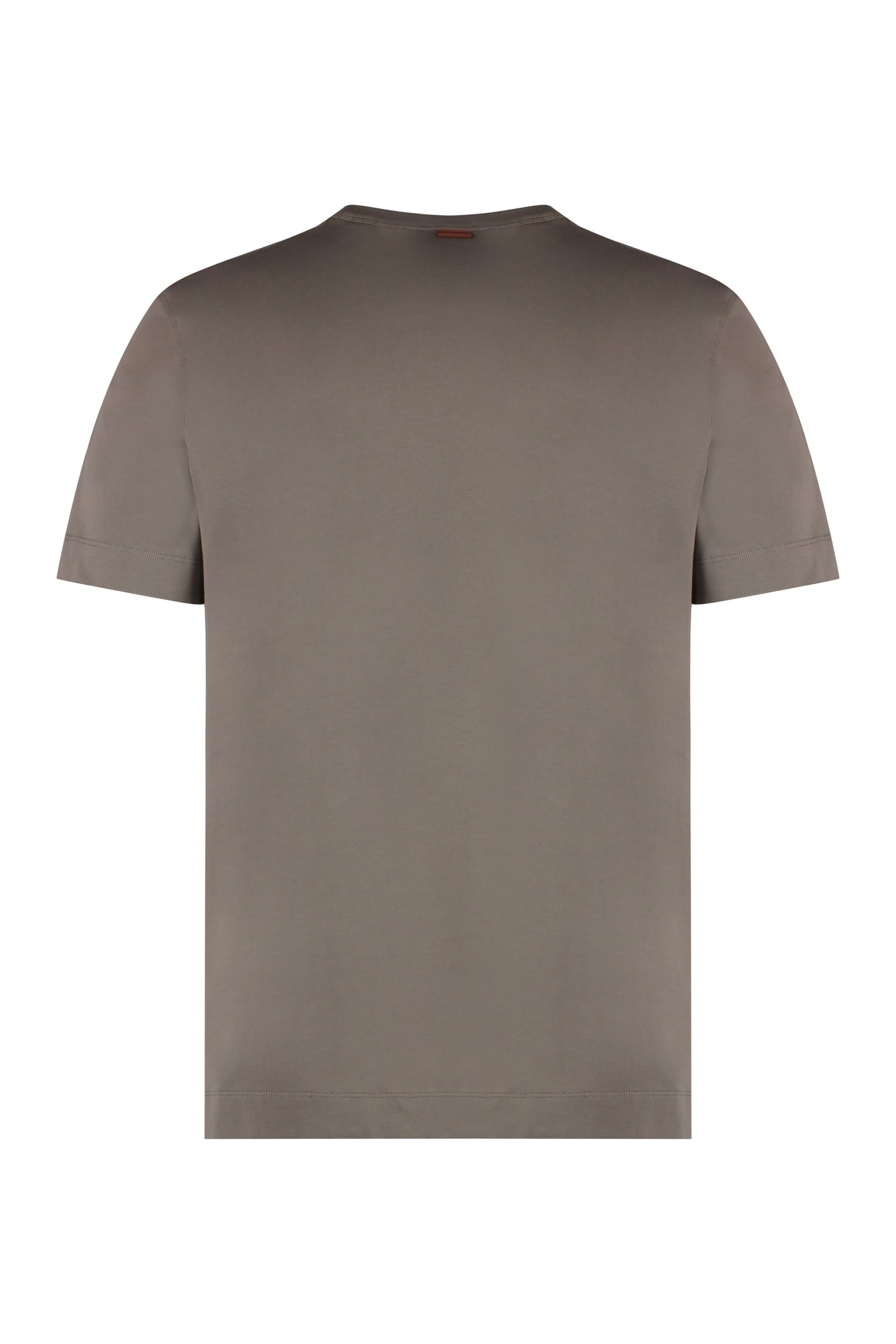 Shop Zegna Cotton Crew-neck T-shirt In Turtledove