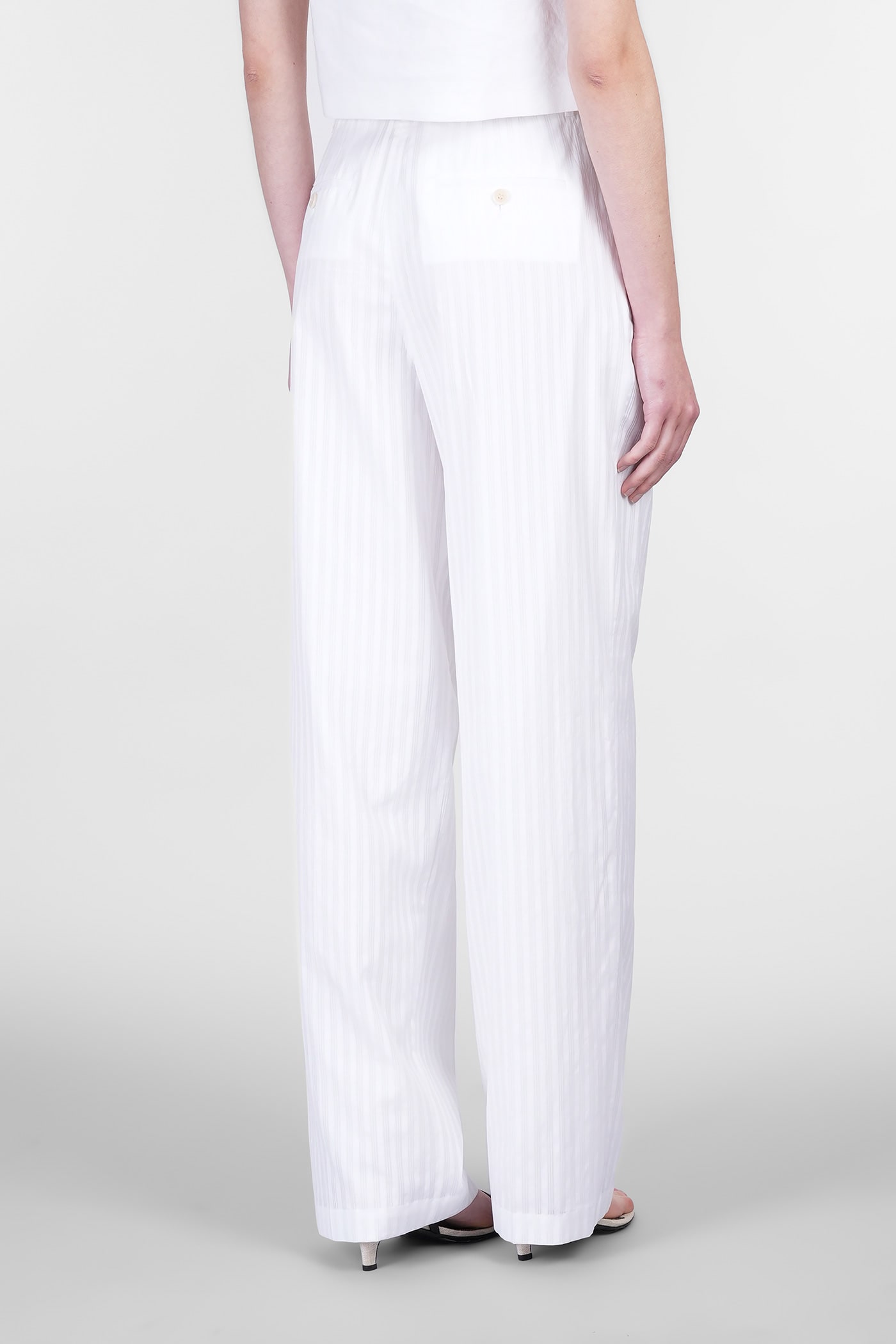 Theory Pants In White Cotton