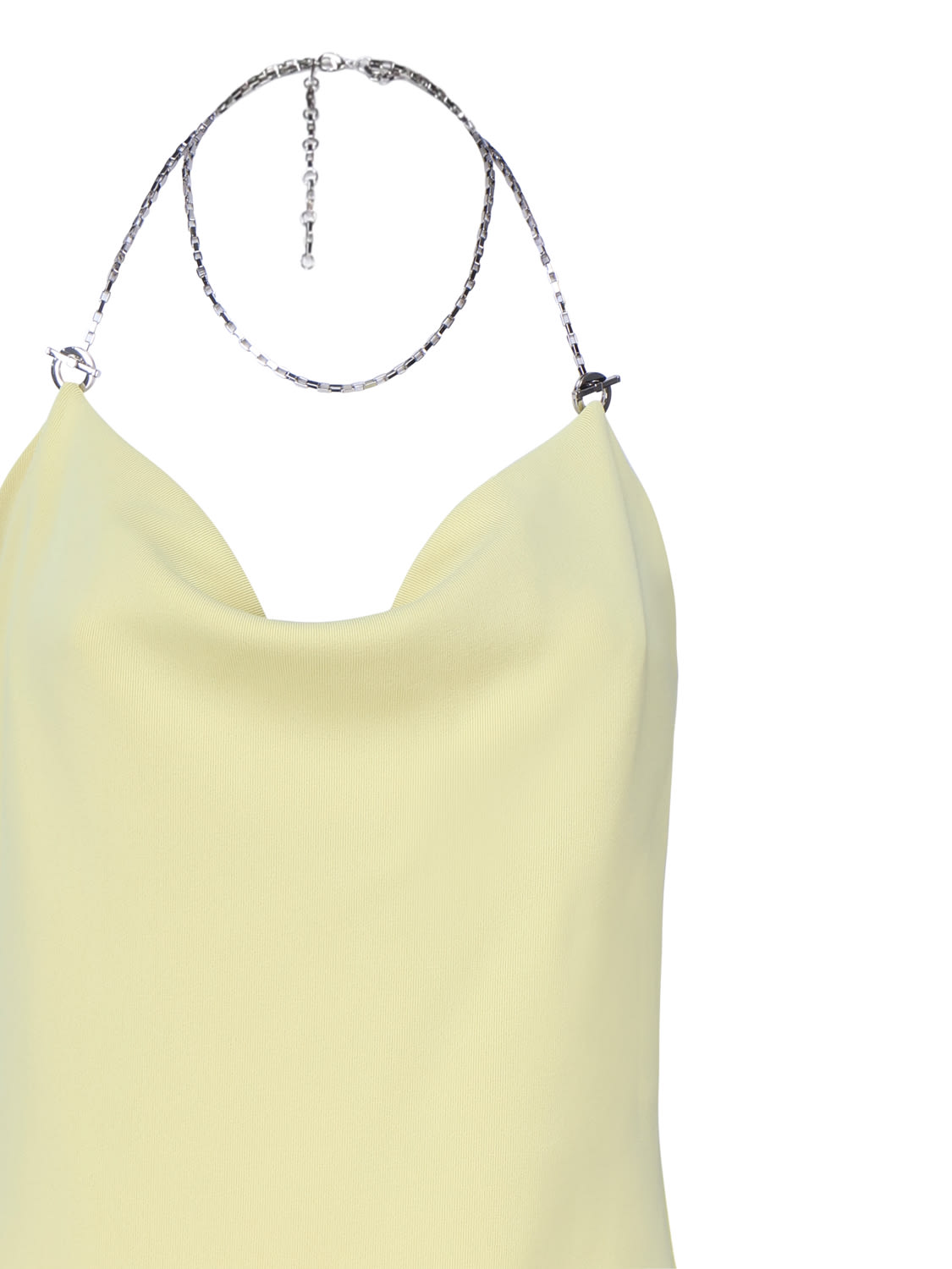 Shop Bottega Veneta Viscose Midi Dress With Chain Detail In Pineapple