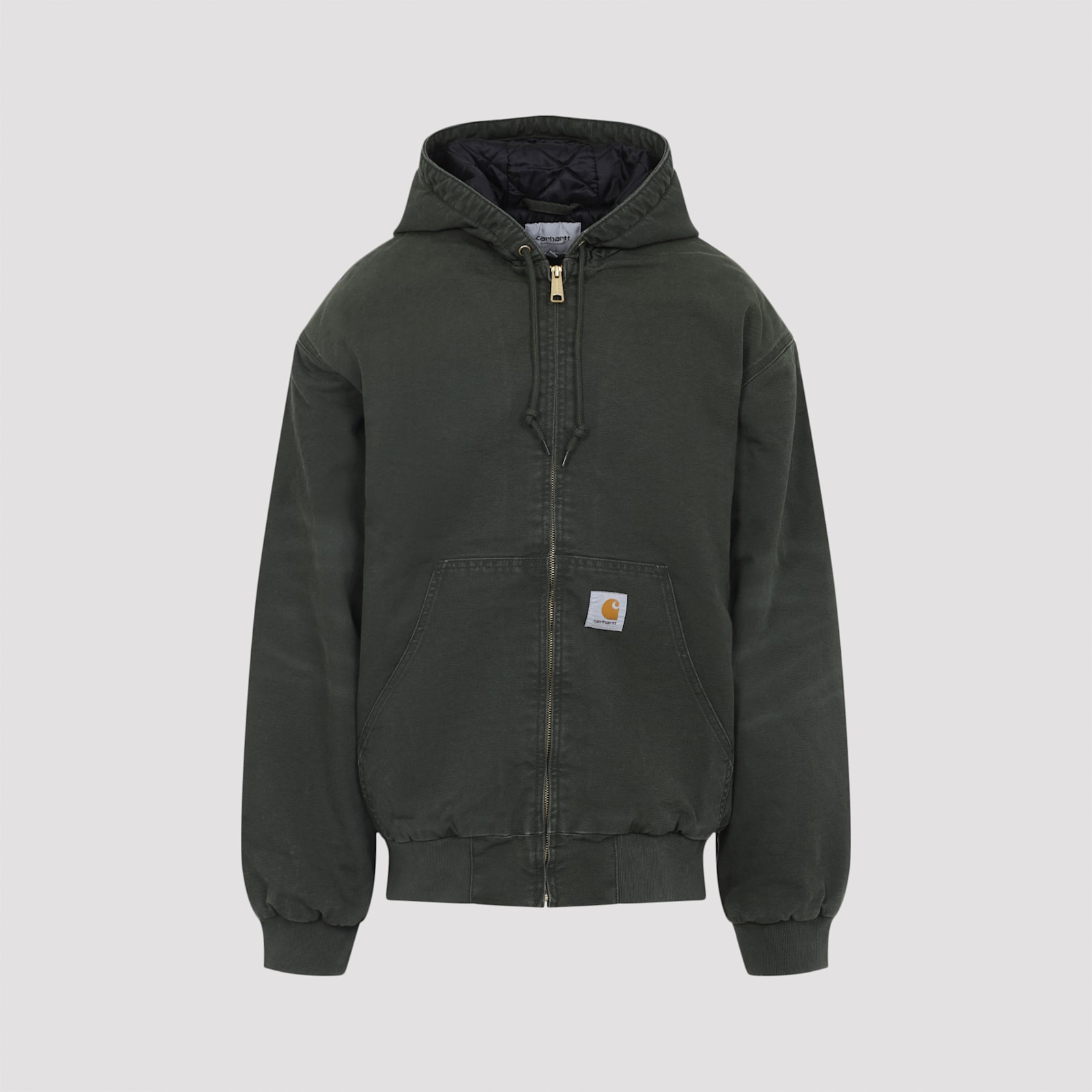 Carhartt Active Hooded Sweat Jacket With Kangaroo Pocket In Green