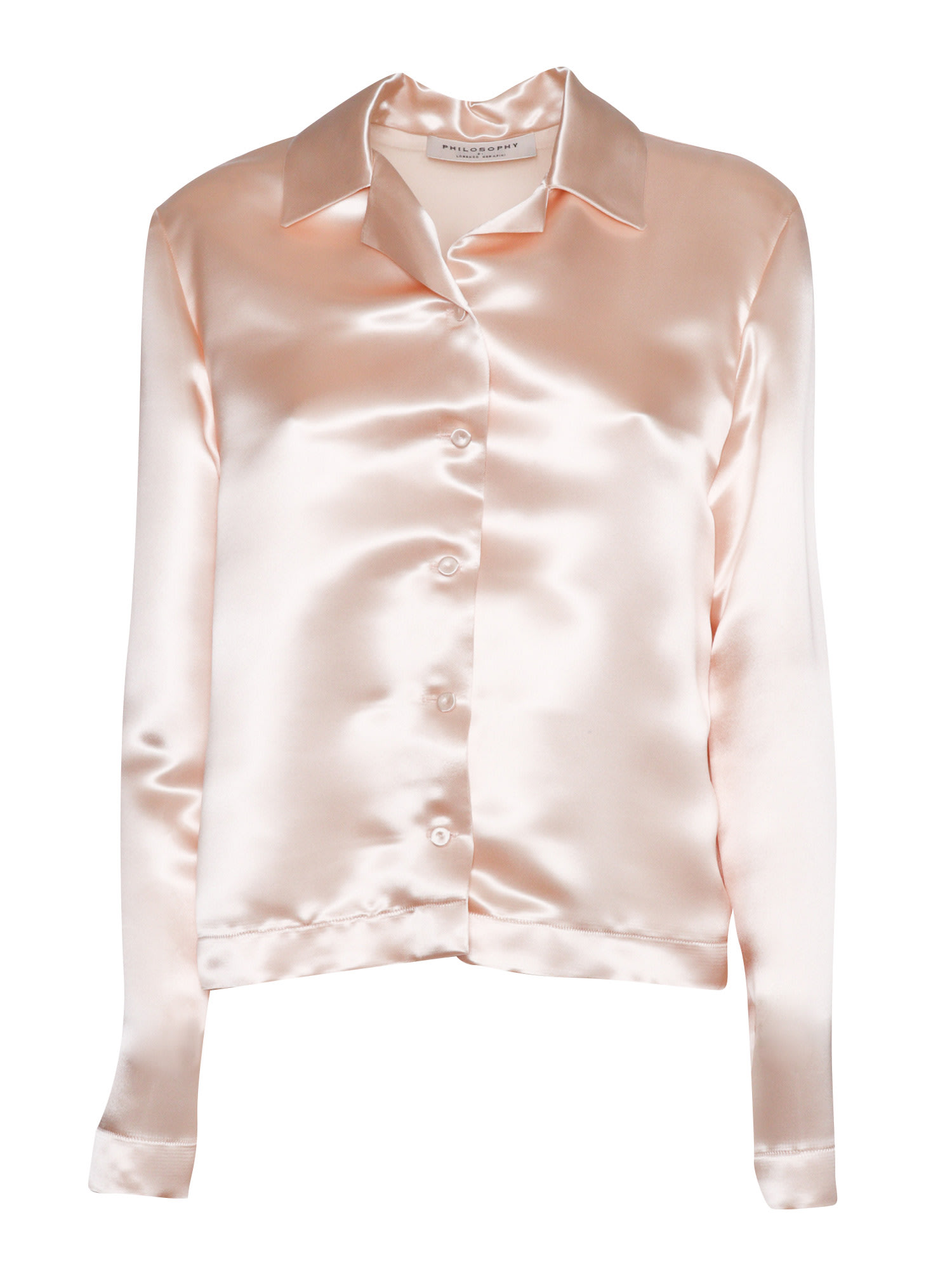 Philosophy Di Lorenzo Serafini Viscose Satin Shirt In Pink