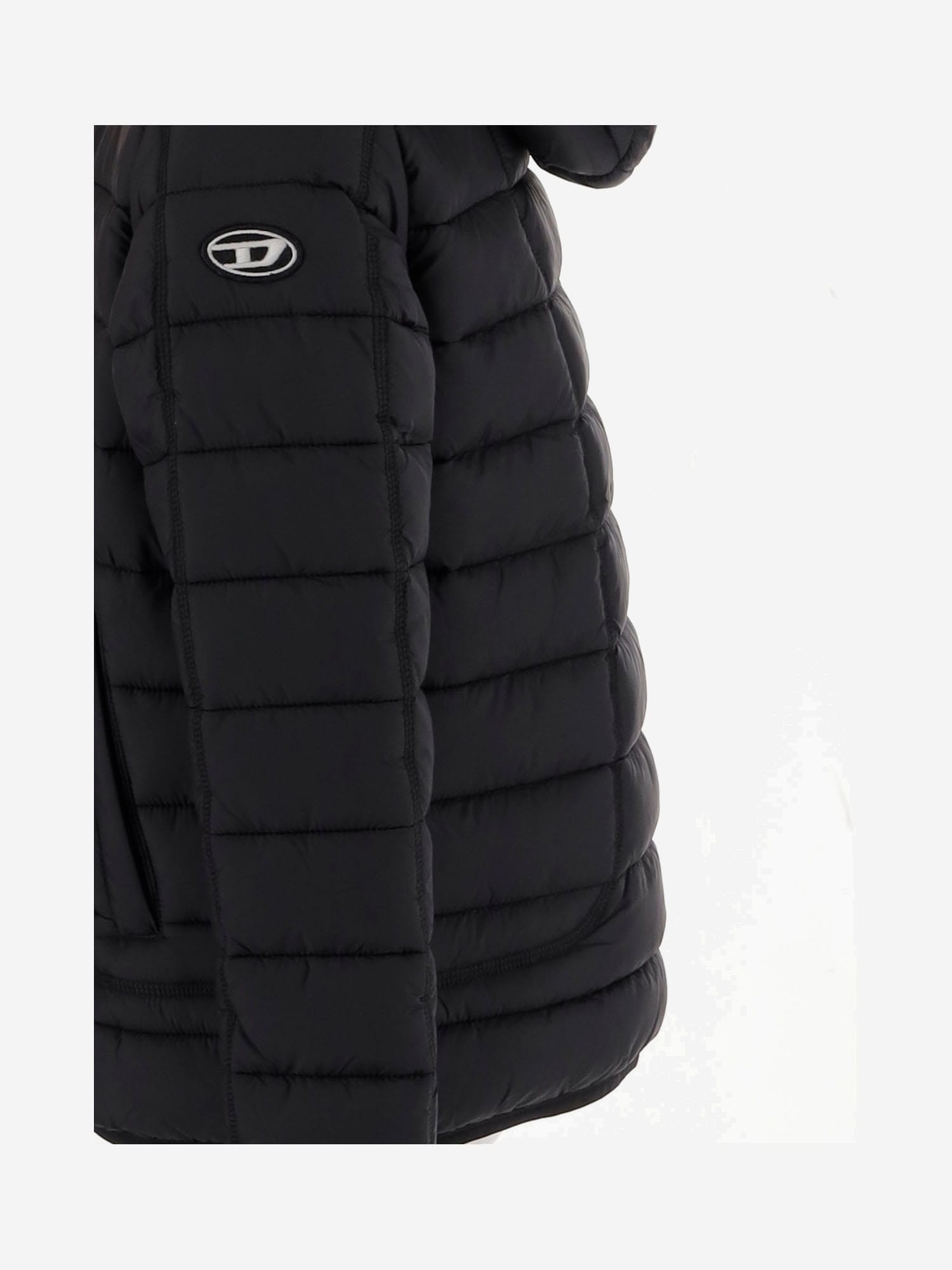 Diesel Jwstone Nylon Down Jacket In Black