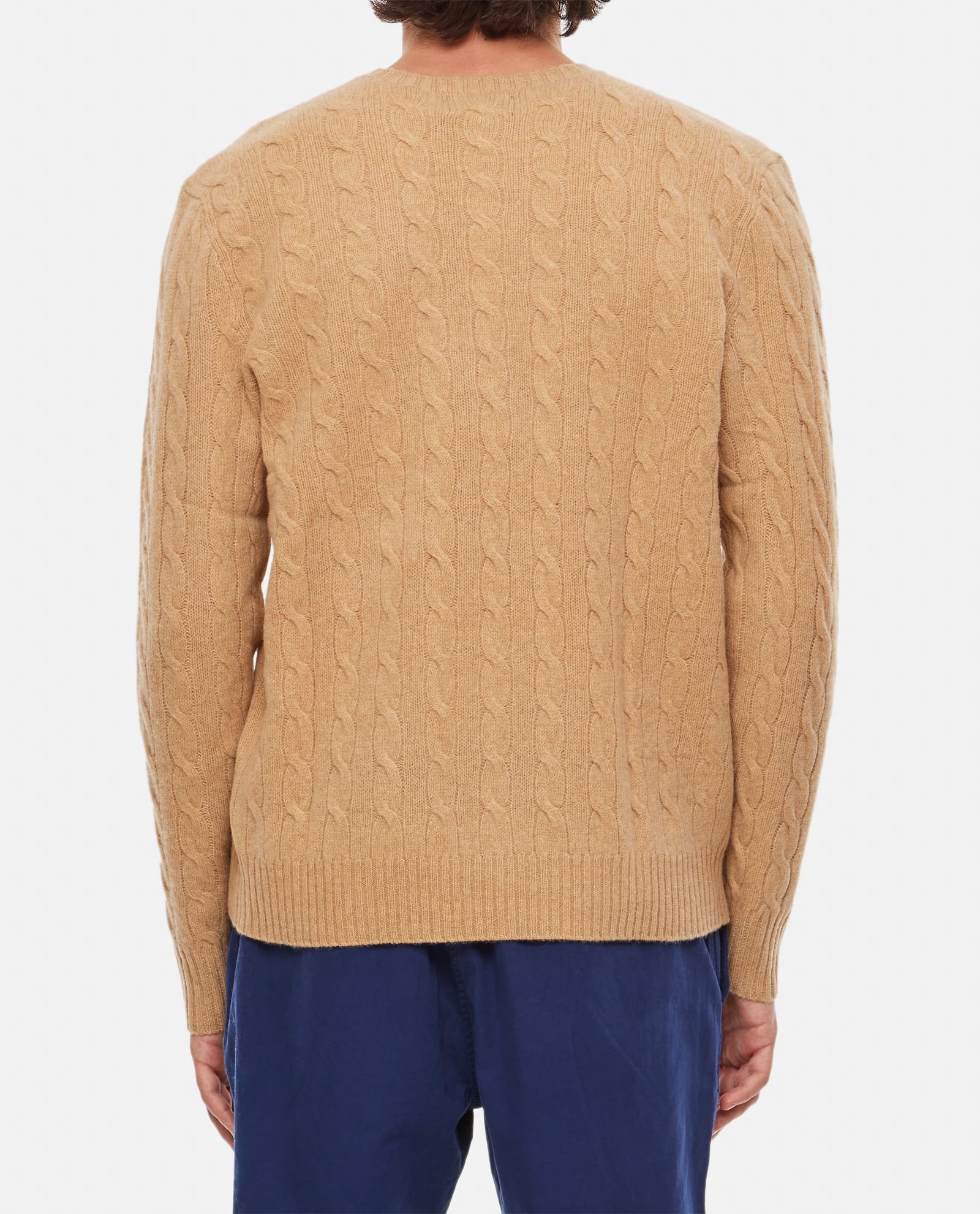 Polo Ralph Lauren Iconica Maglia A Trecce Lana E Cashmere. Regular-fit. Girocollo. Sweater In Nude