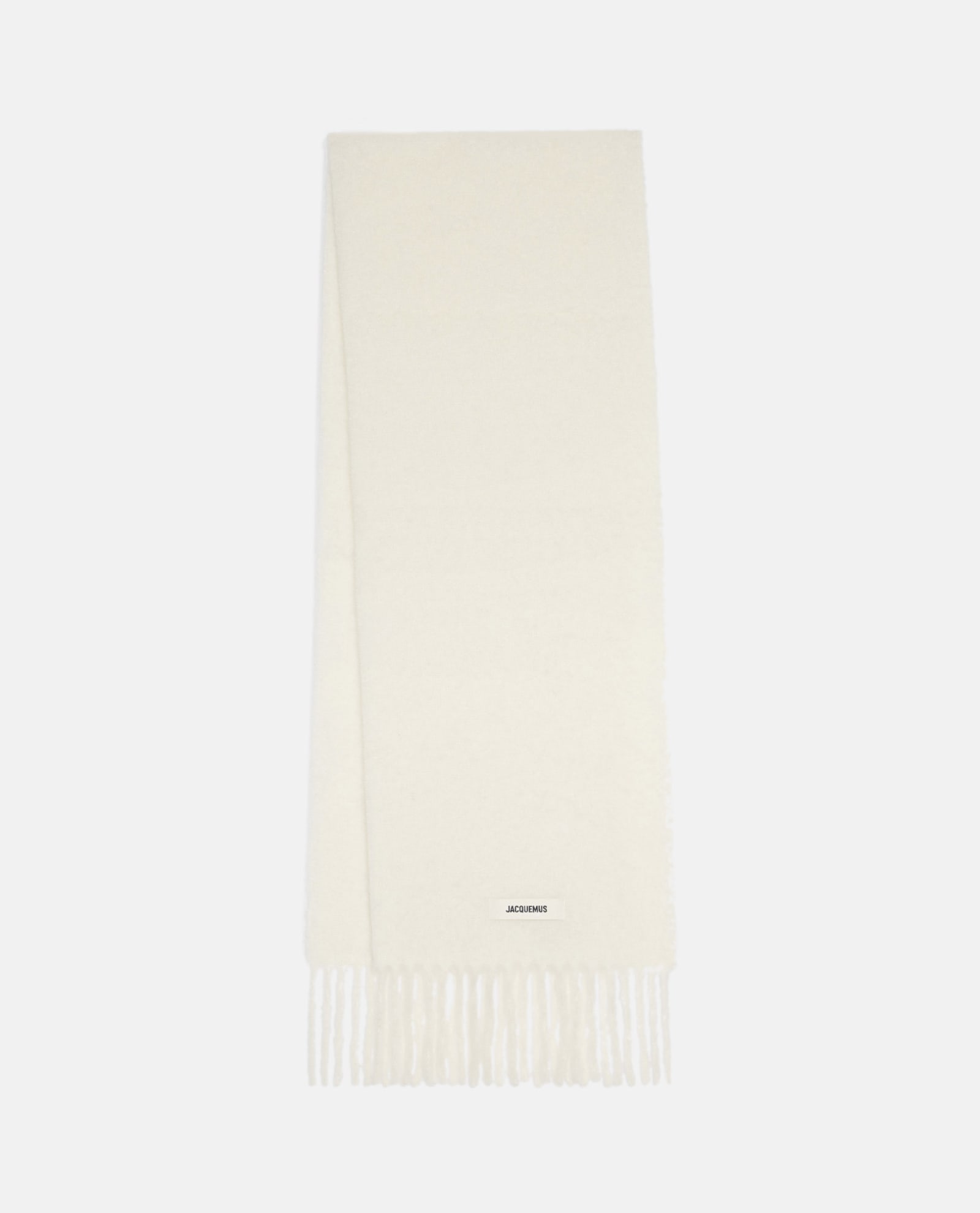 Shop Jacquemus Carro Wool Scarf In White