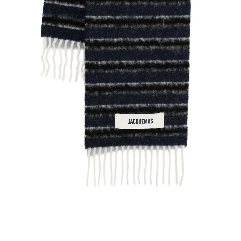Jacquemus Horizontal Stripes Alpaca And Virgin Wool Scarf In Multi