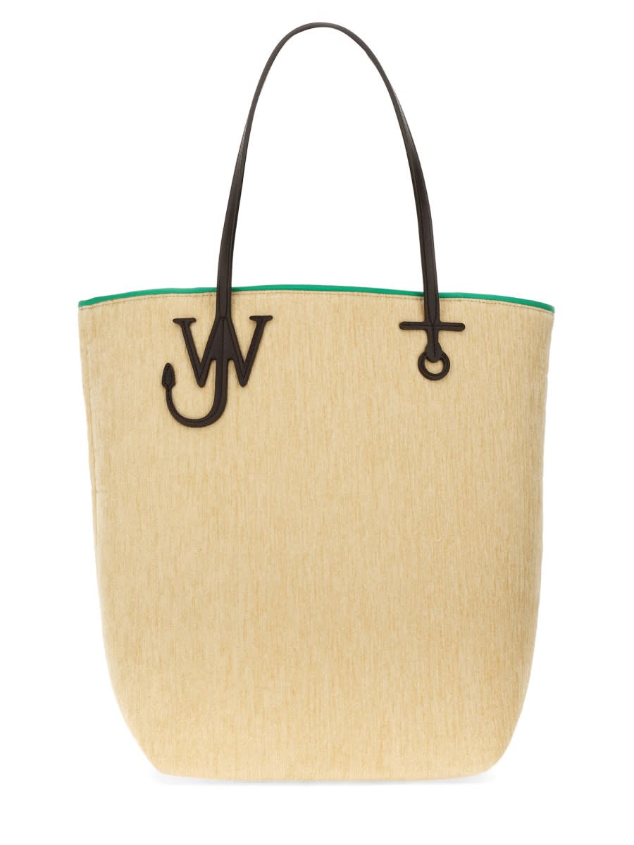 Shop Jw Anderson Tall Anchor Tote Bag In Beige