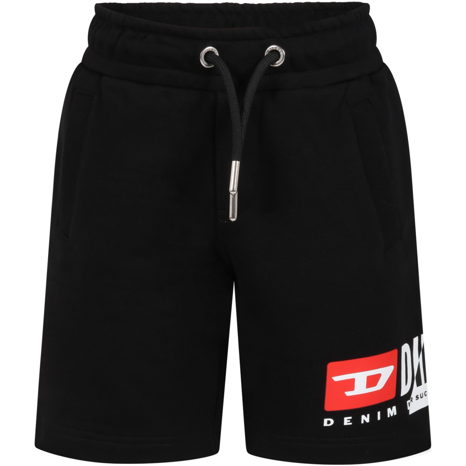 Diesel Black Shorts For Boy With Logo