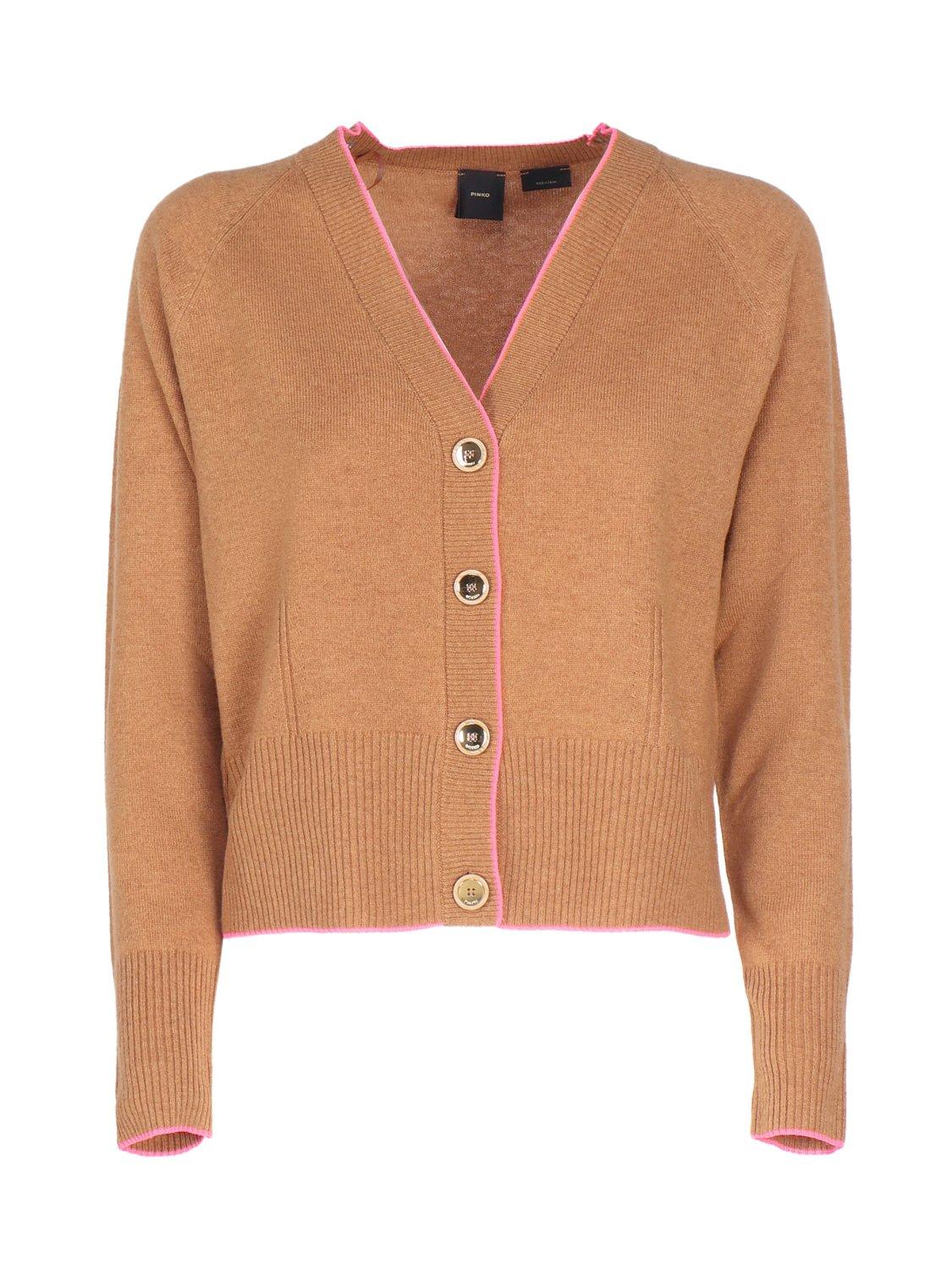 V-neck Buttoned Knitted Cardigan