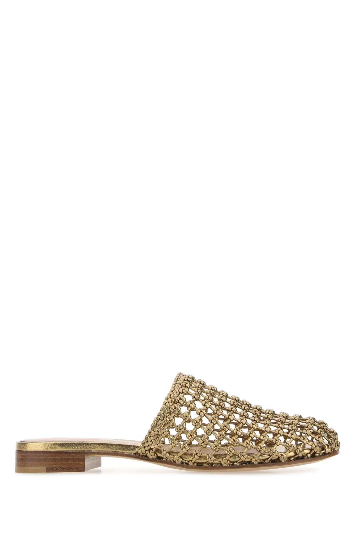 Gold Leather Ellas Slippers