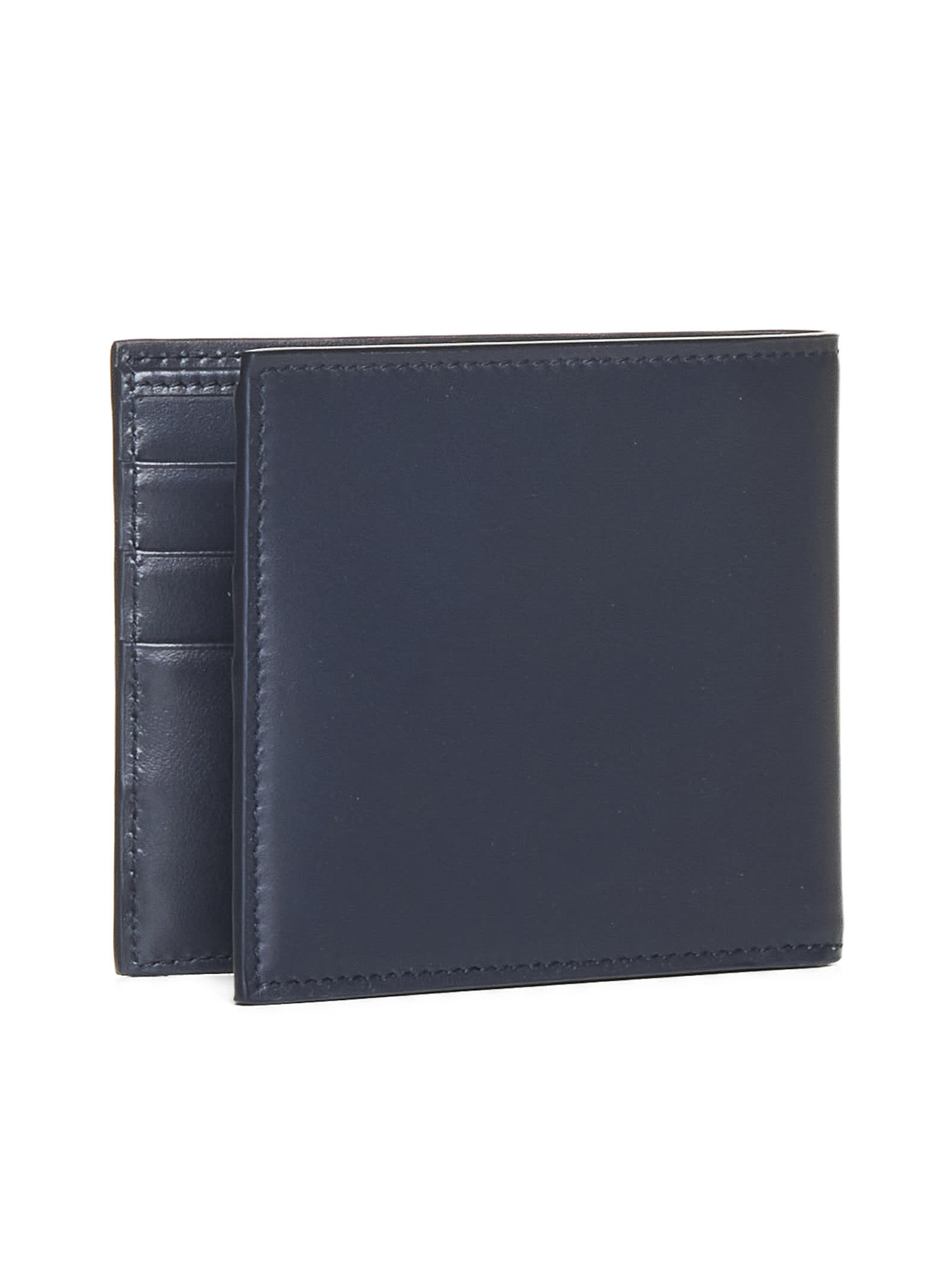 Dolce & Gabbana Men Logo Leather Bifold Wallet In Brown