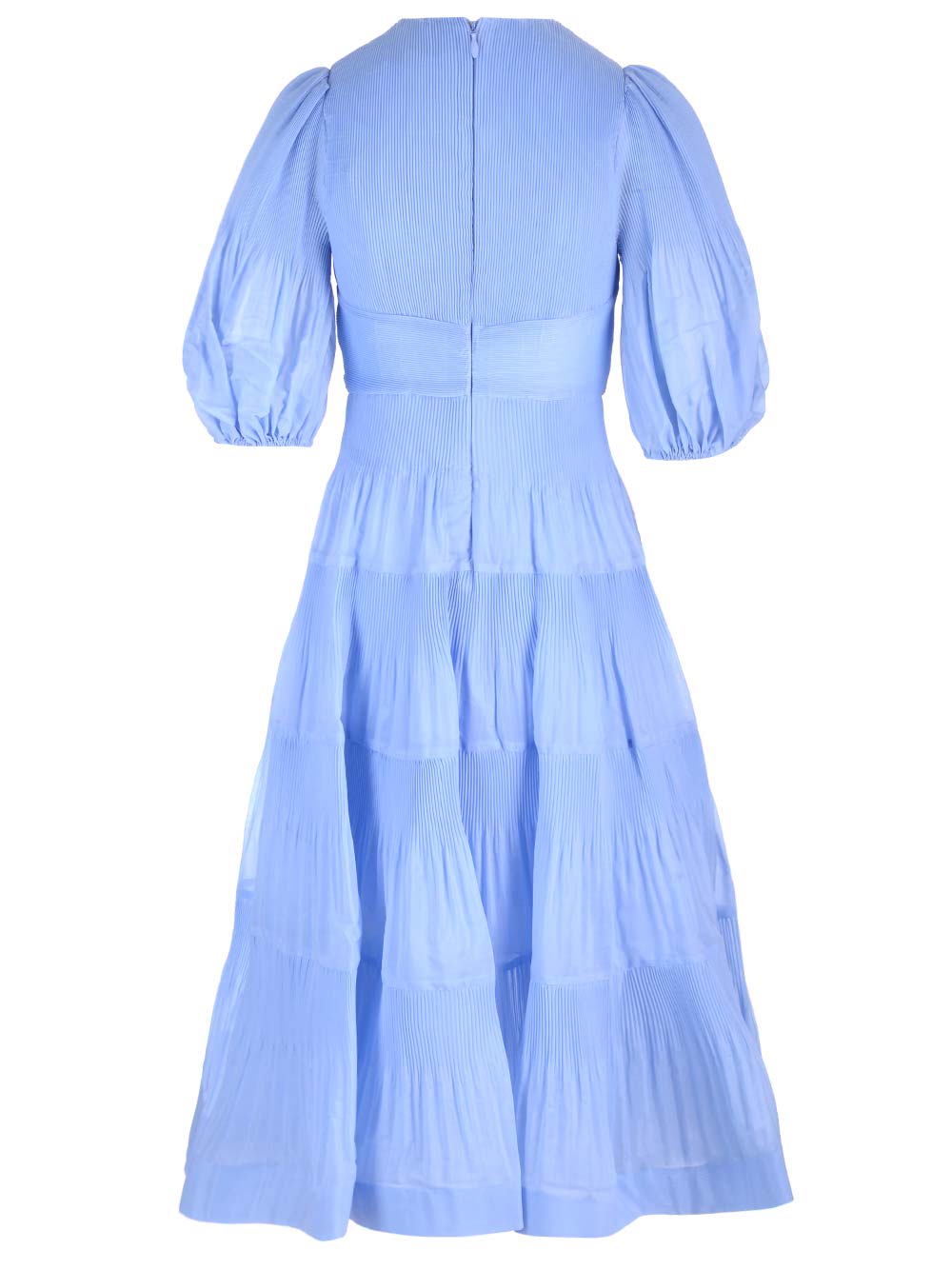 Shop Zimmermann Jaracanda Pleated Dress In Azzurro