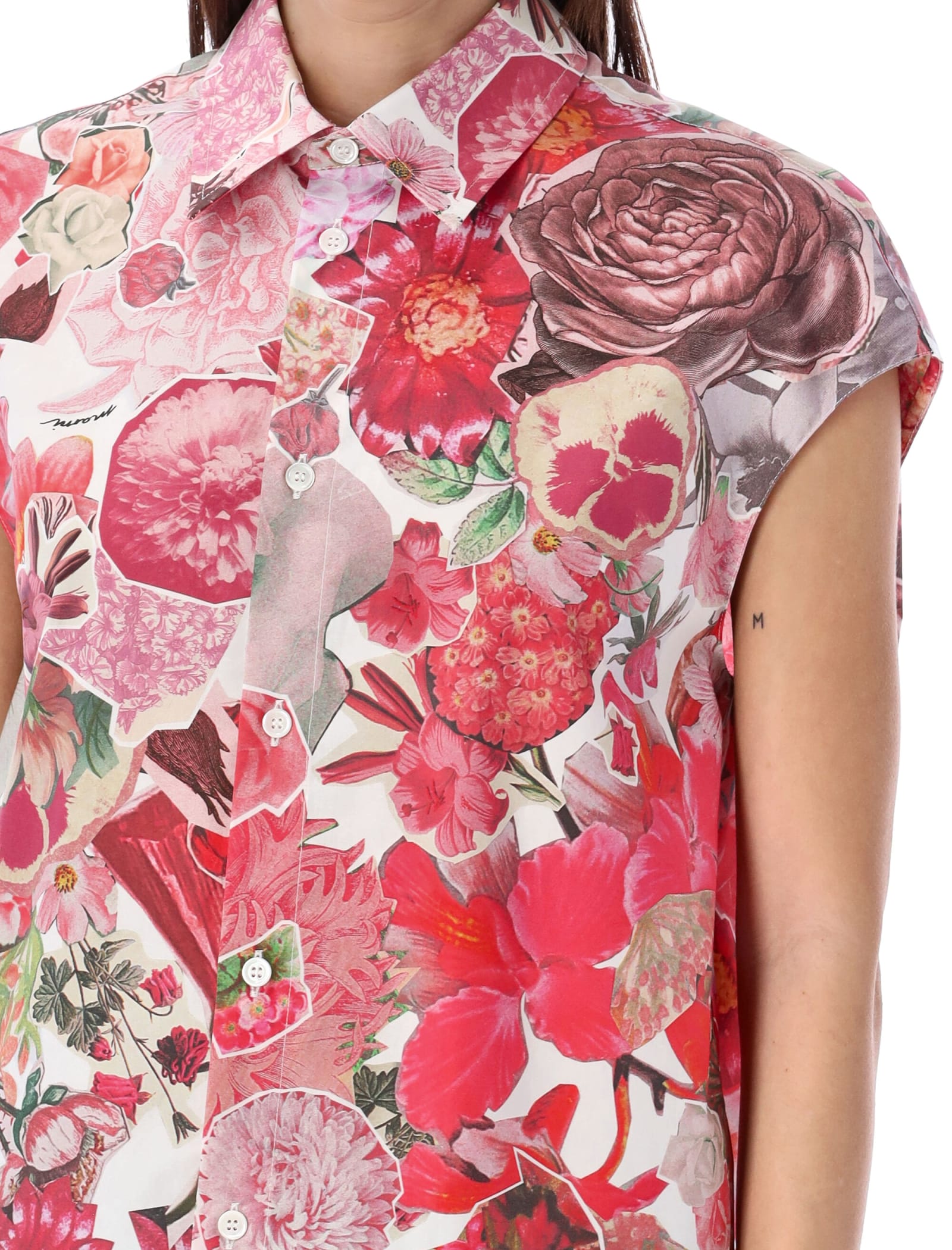 Shop Marni Floral Print Shirt In Multicolour