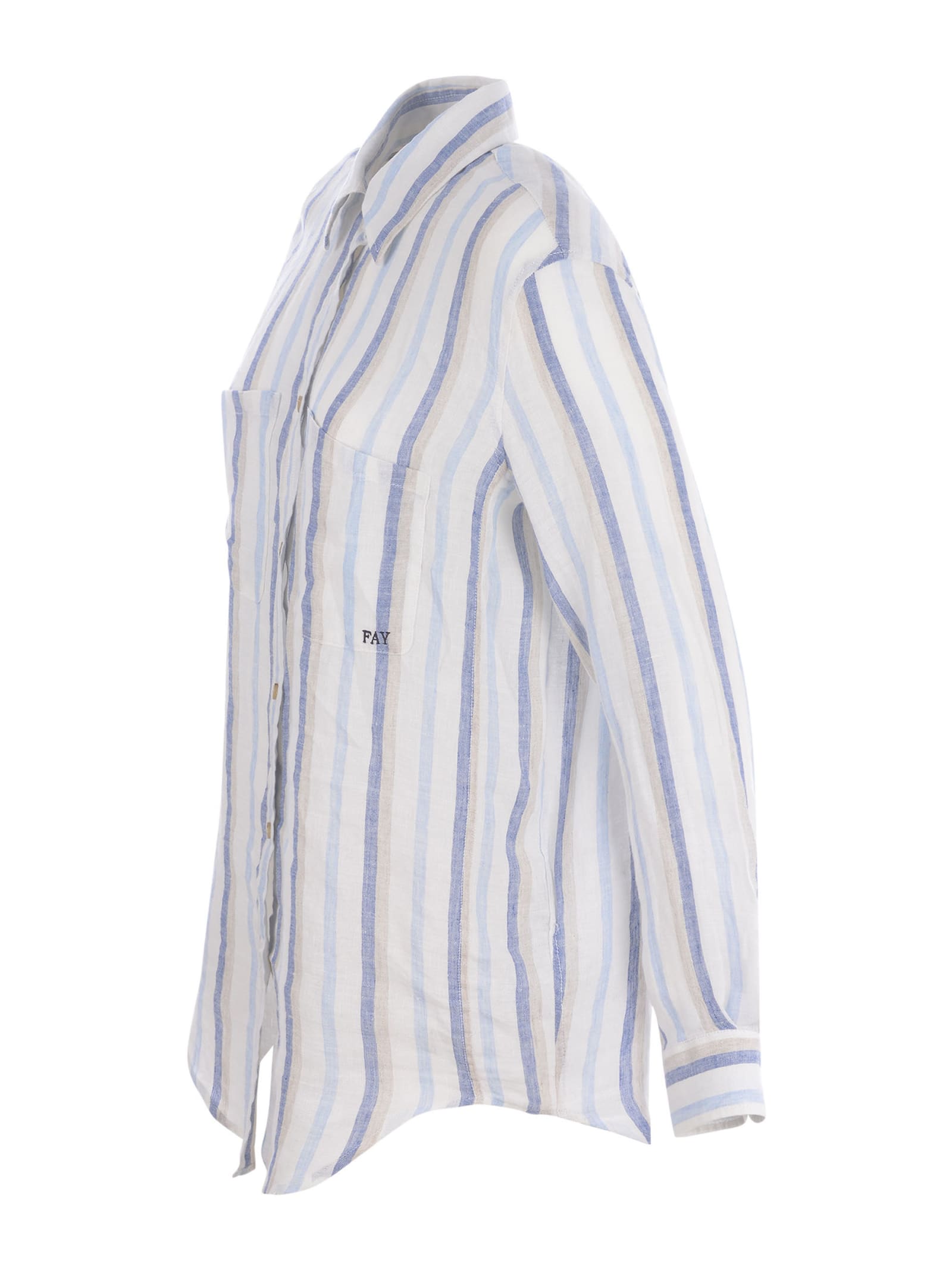Shop Fay Shirt  In Linen In White