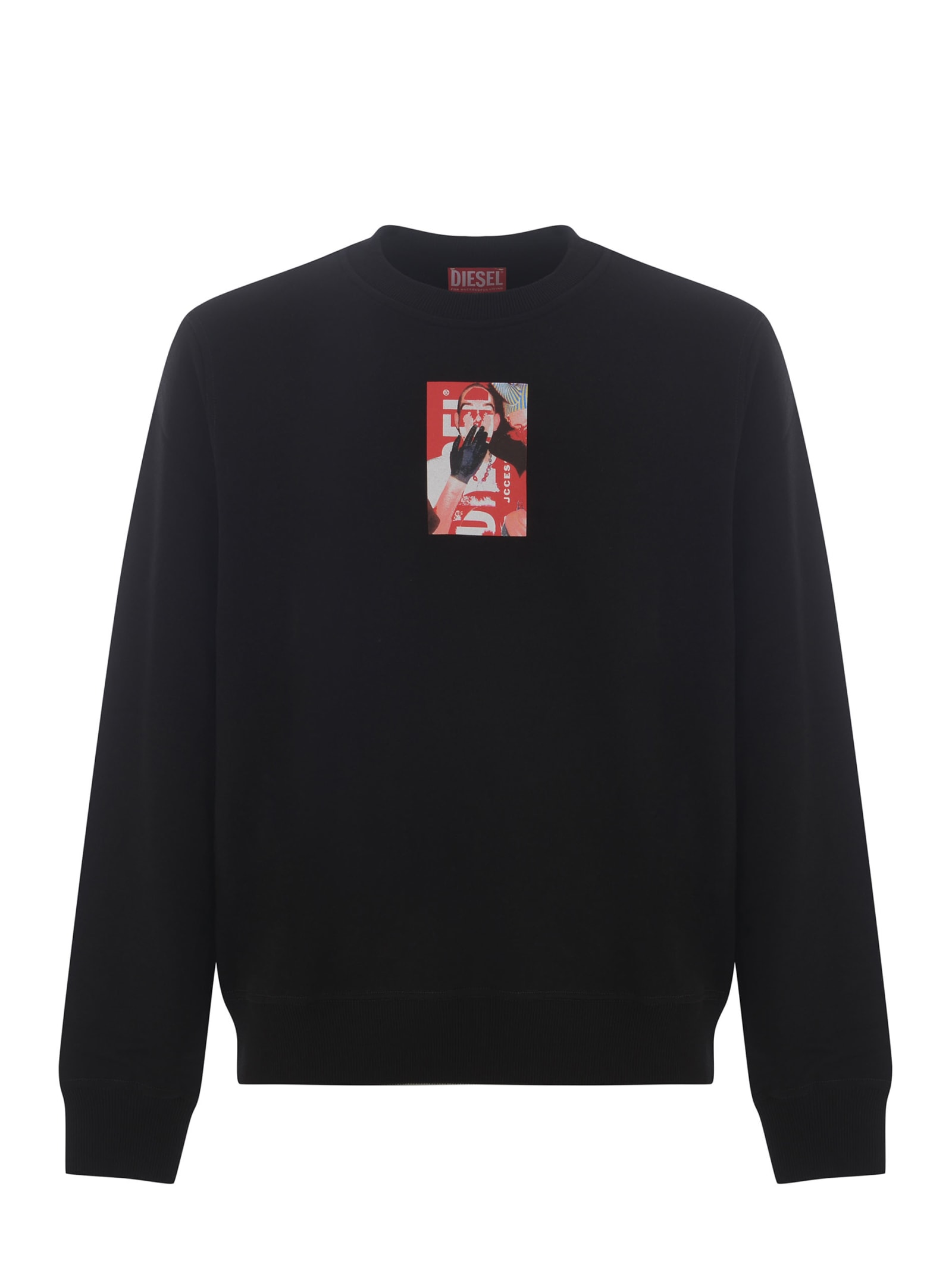 Shop Diesel Sweatshirt  S-ginn-n1 Made Of Cotton Jersey In Nero
