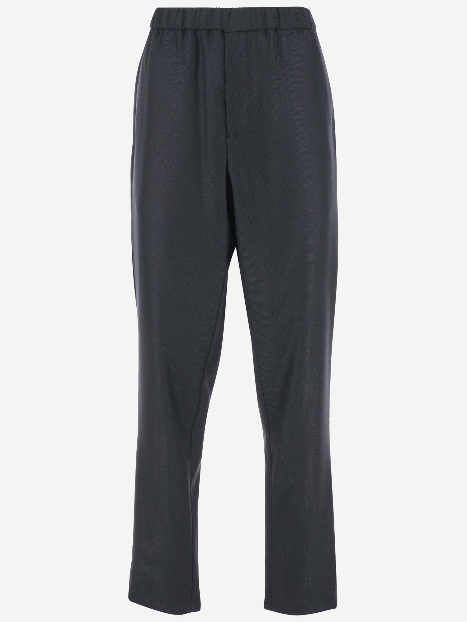 Shop Giorgio Armani Wool Pants In Black