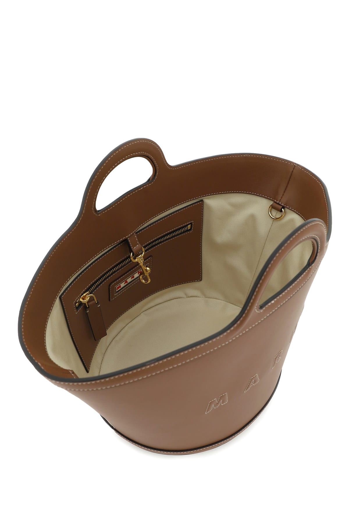 MARNI TROPICALIA SMALL BAG IN BROWN LEATHER 