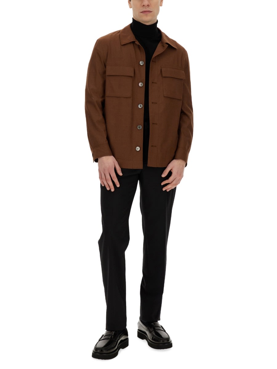 Shop Hugo Boss Relaxed Fit Shirt In Brown