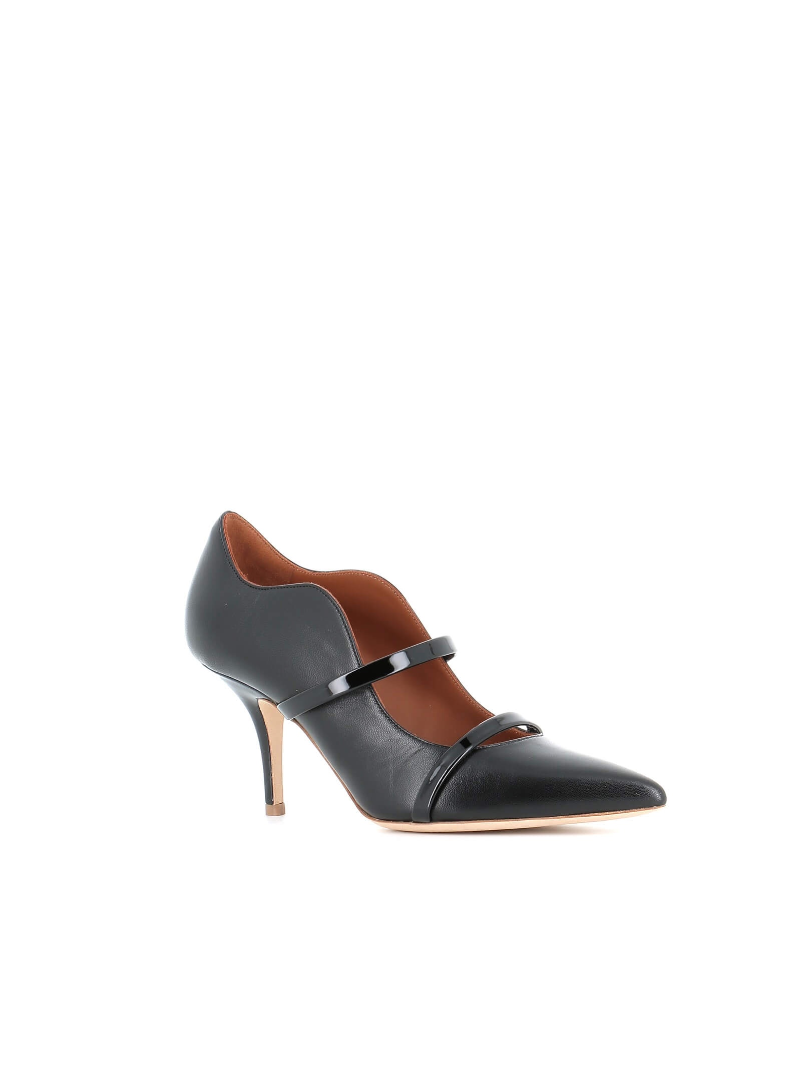 Malone Souliers Wavy-effect Décolleté In Nappa Leather In Black