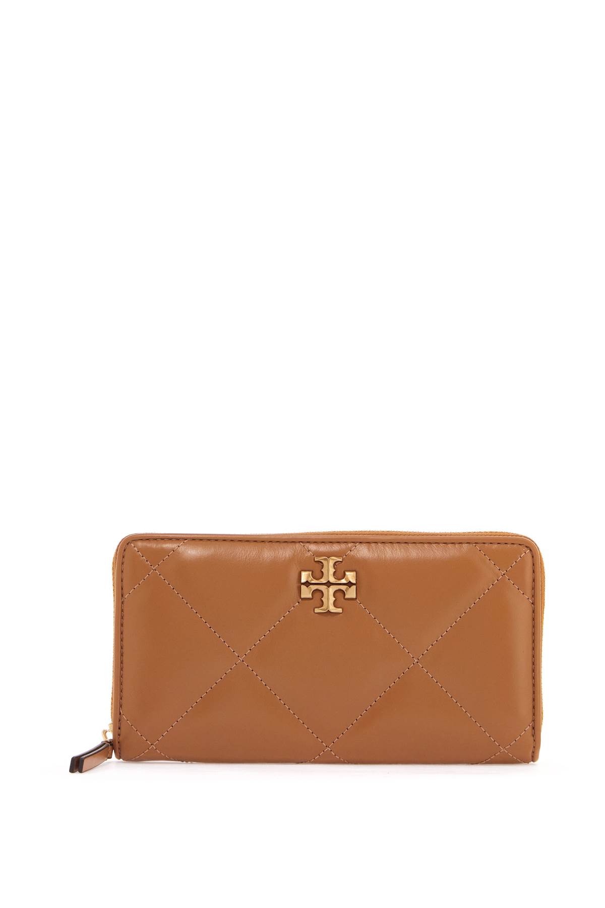 Shop Tory Burch Quilted Continental Wallet In Tan (brown)