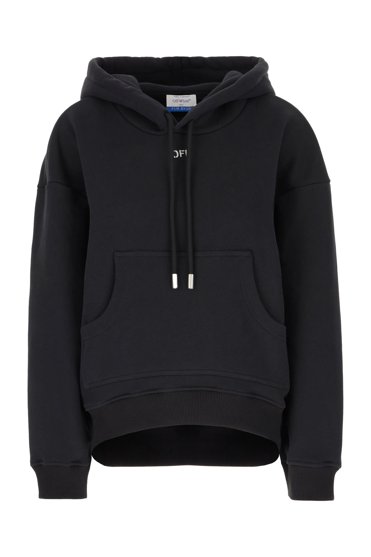 Off-white Black Cotton Oversize Sweatshirt In Black White