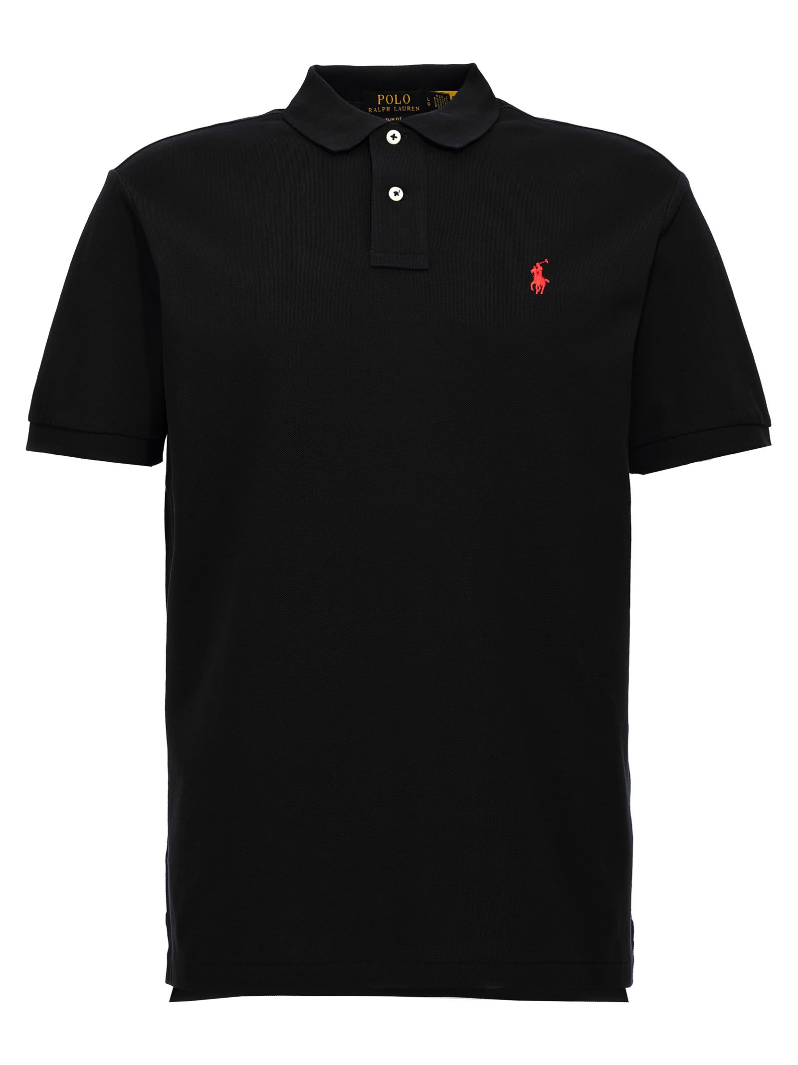 Polo Ralph Lauren Embroidered-logo Polo Shirt In Black