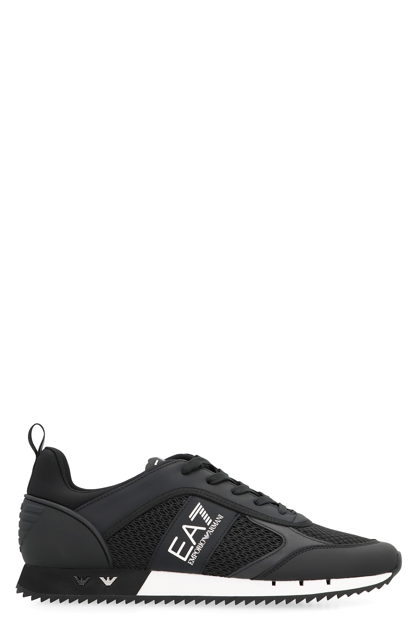 Ea7 Logo-embellished Lace-up Sneakers In Black