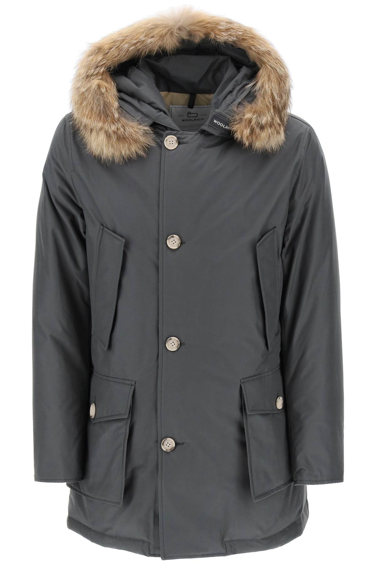 artic Grey Cotton Blend Parka