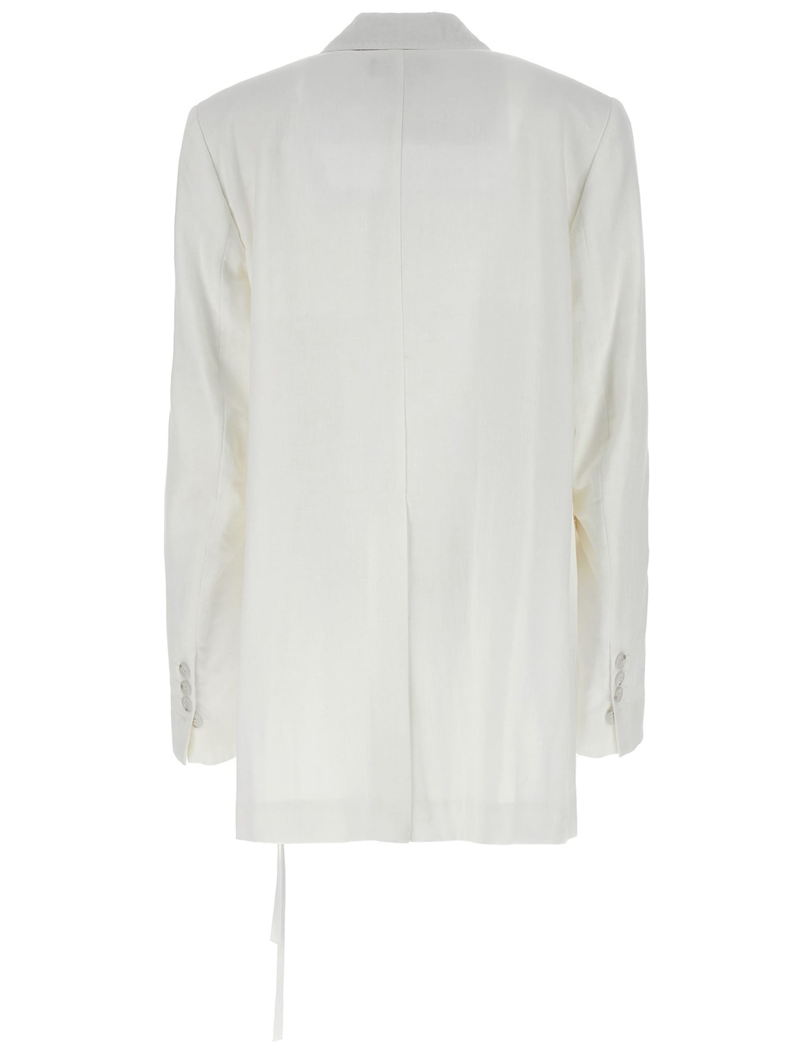 Shop Ann Demeulemeester Agnes Blazer Jacket In White