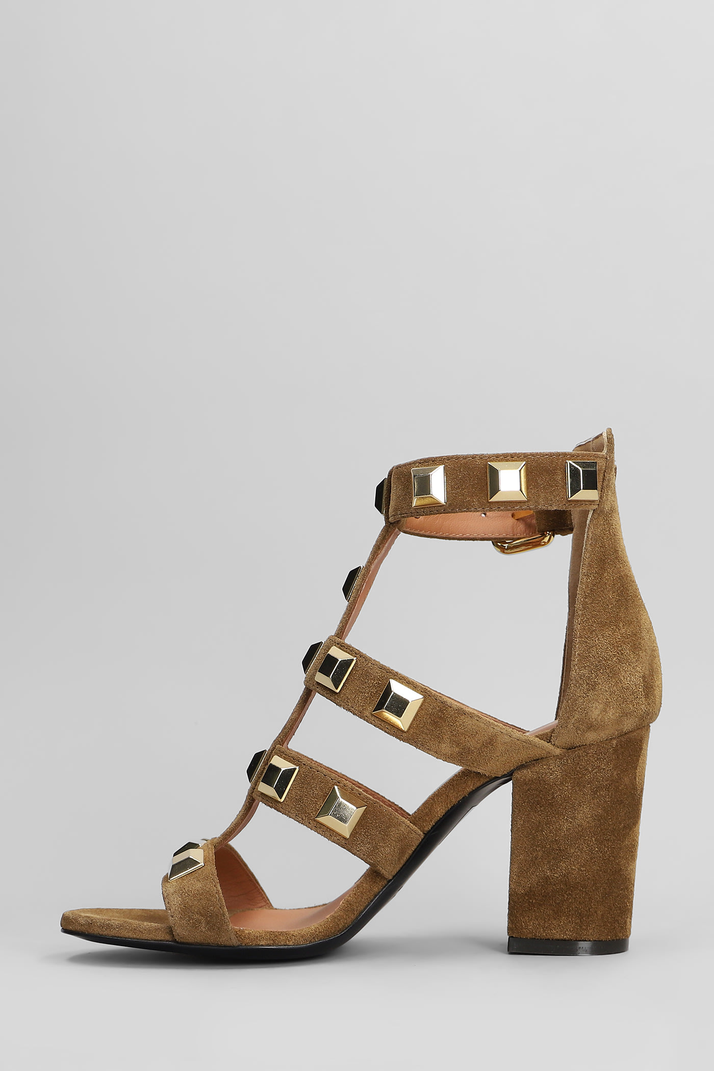 Shop Via Roma 15 Sandals In Leather Color Suede
