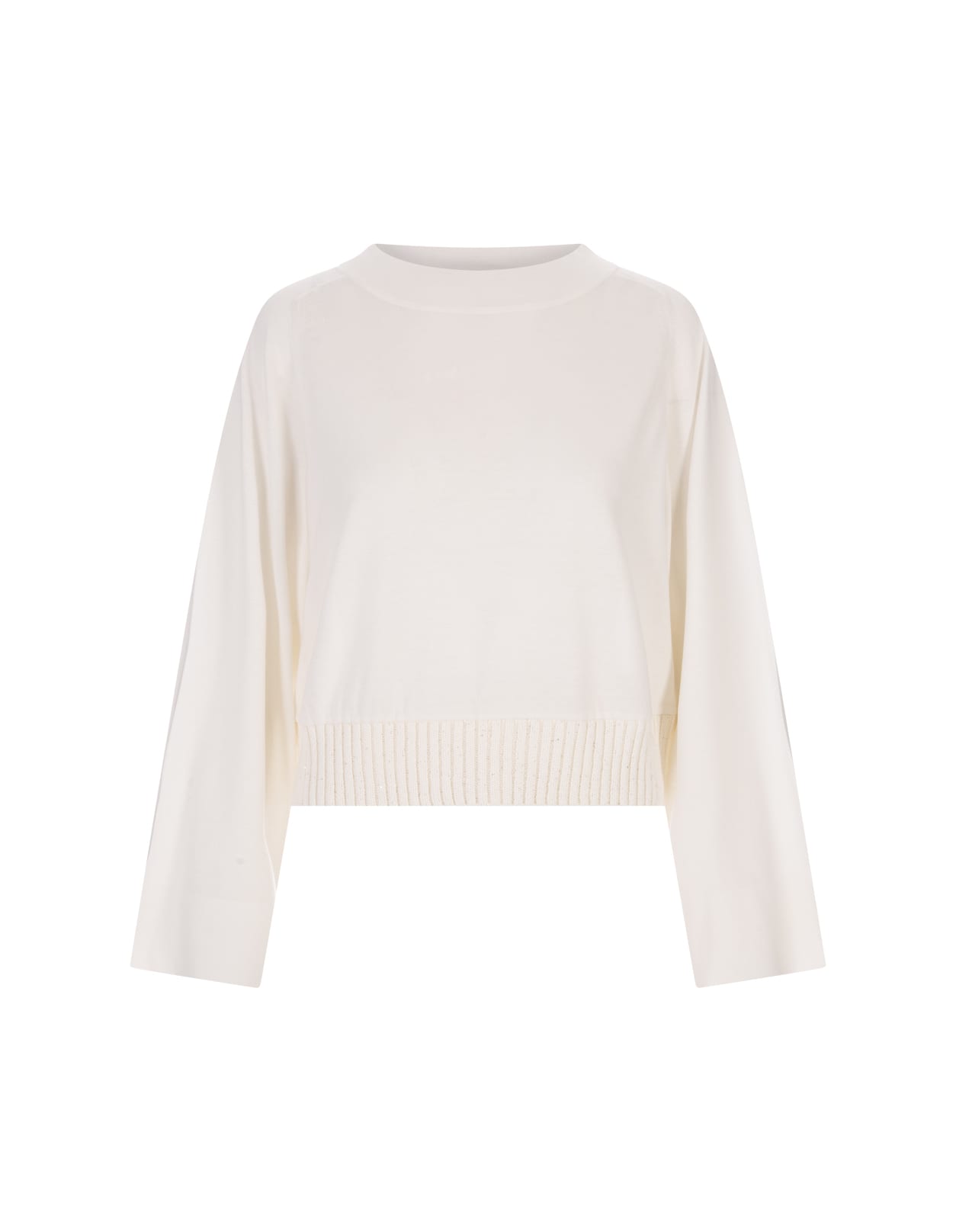 Fabiana Filippi White Silk And Cotton Sweater