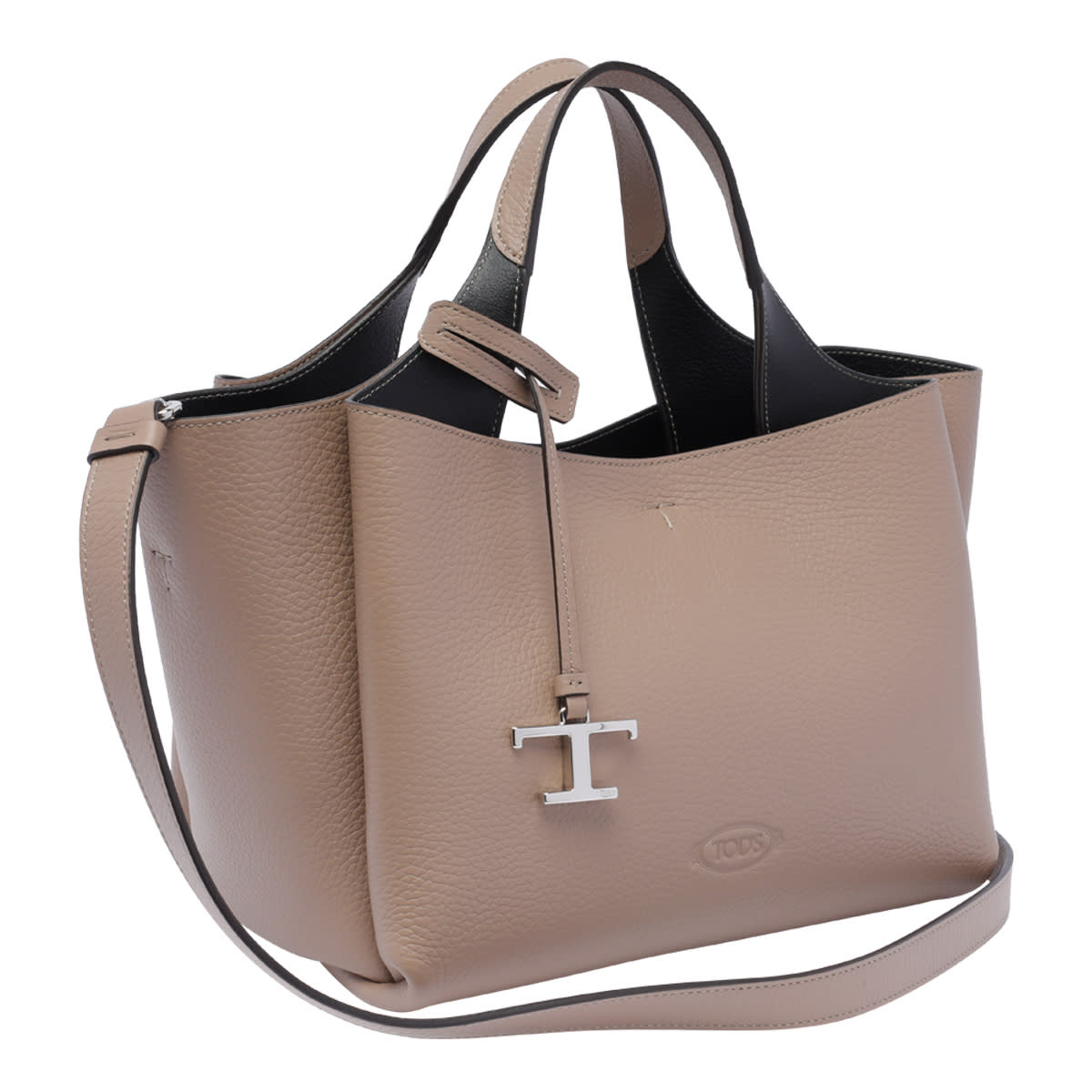 Shop Tod's Mini Leather Handbag In Beige