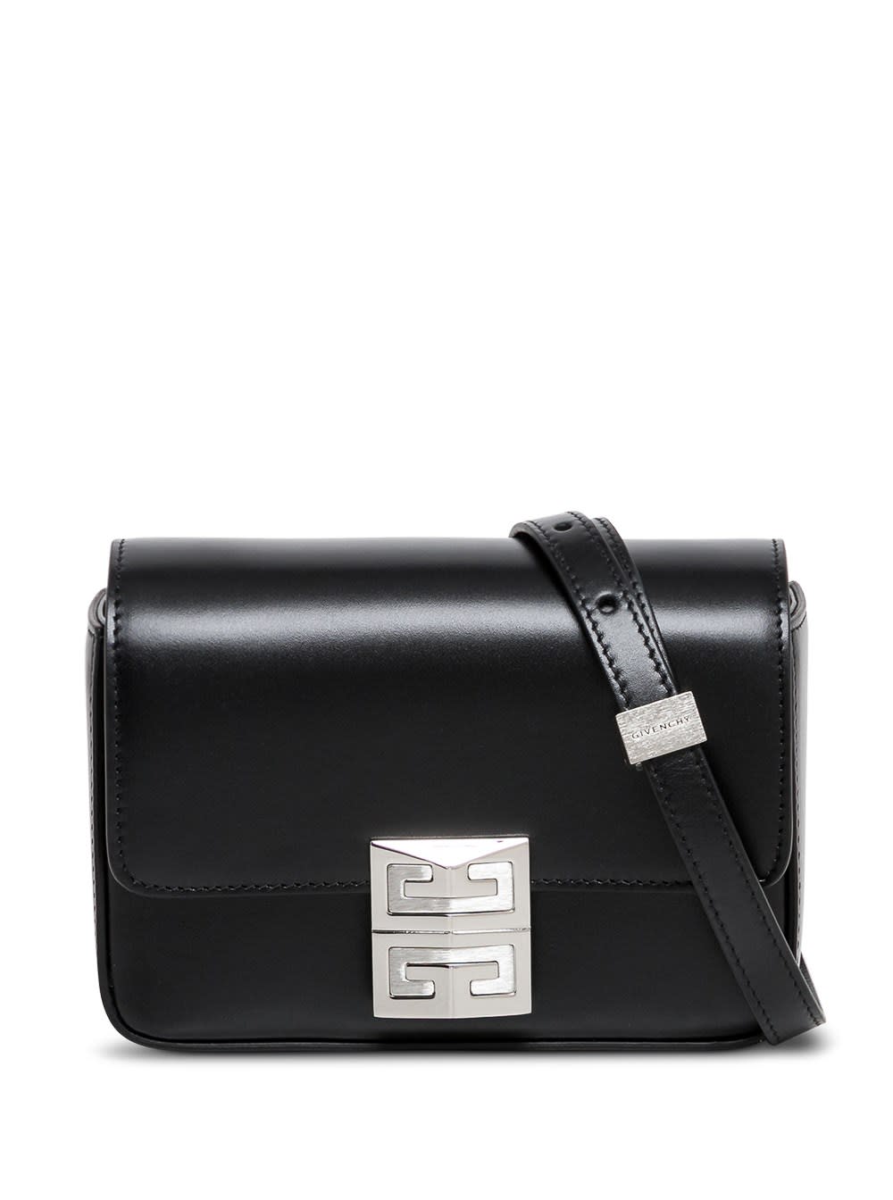 Givenchy Black Leather Crossbody Bag With Logo Buckle