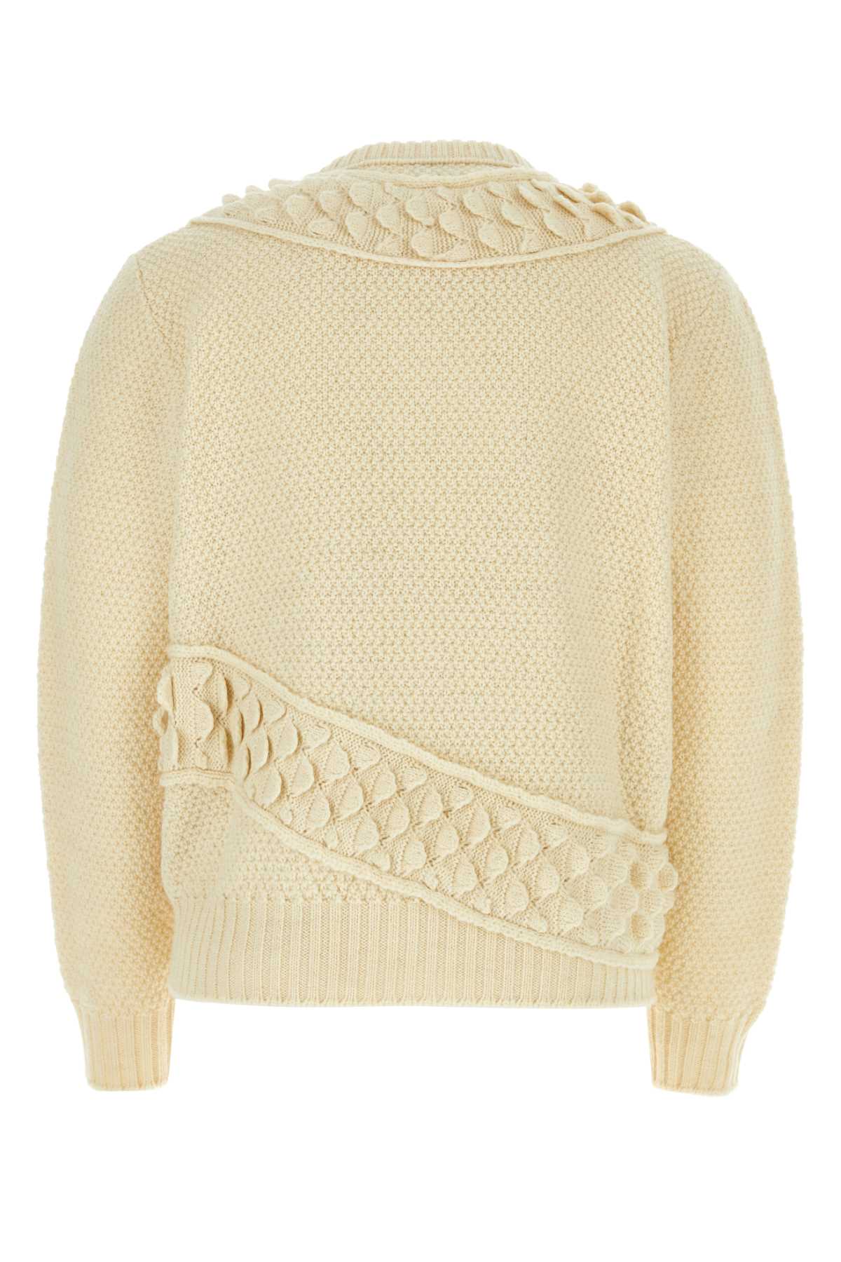 Bottega Veneta Ivory Wool Sweater In Dove