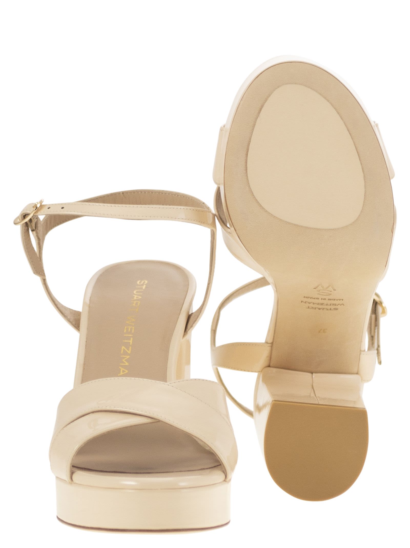 Stuart Weitzman Dayna - Leather Platform Sandal In Cream