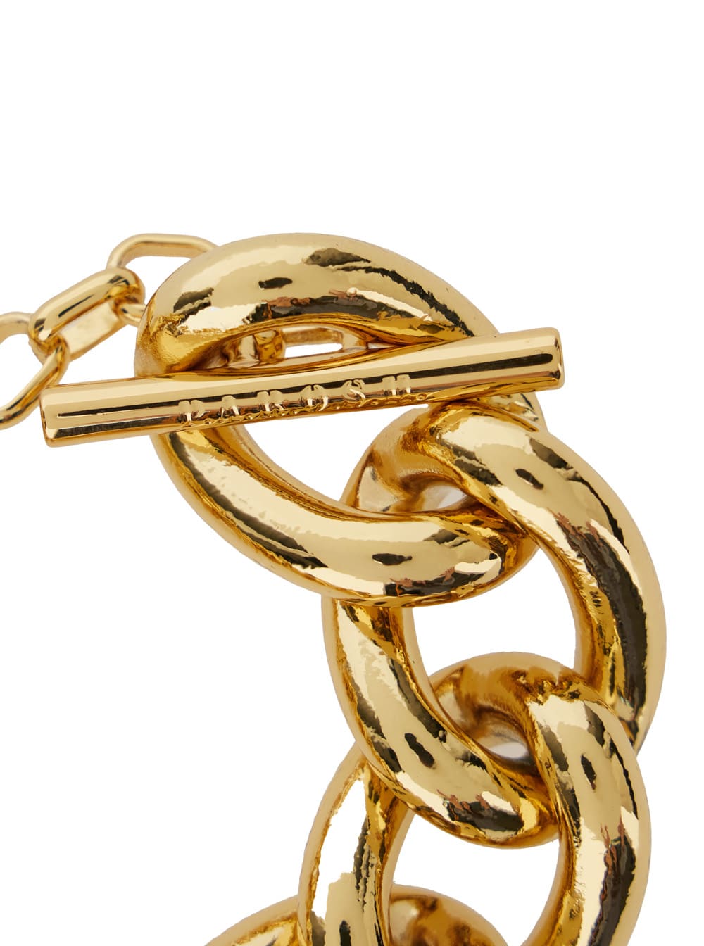 P.a.r.o.s.h Gold Tone Chain-link Necklace With Clasp Logo Closure In Gold