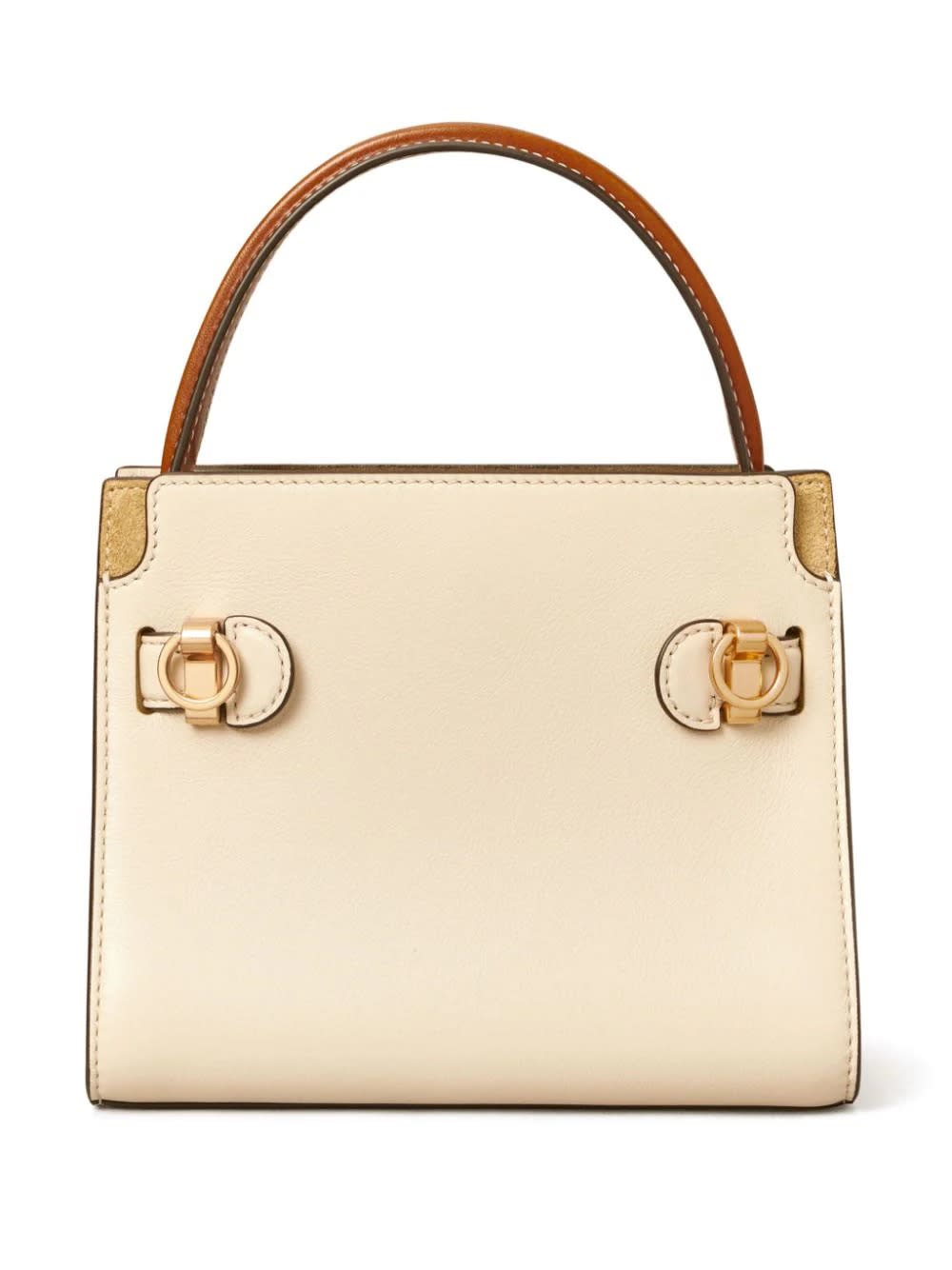 Shop Tory Burch Petite Double Lee Radziwill Bag In New Cream In Brown