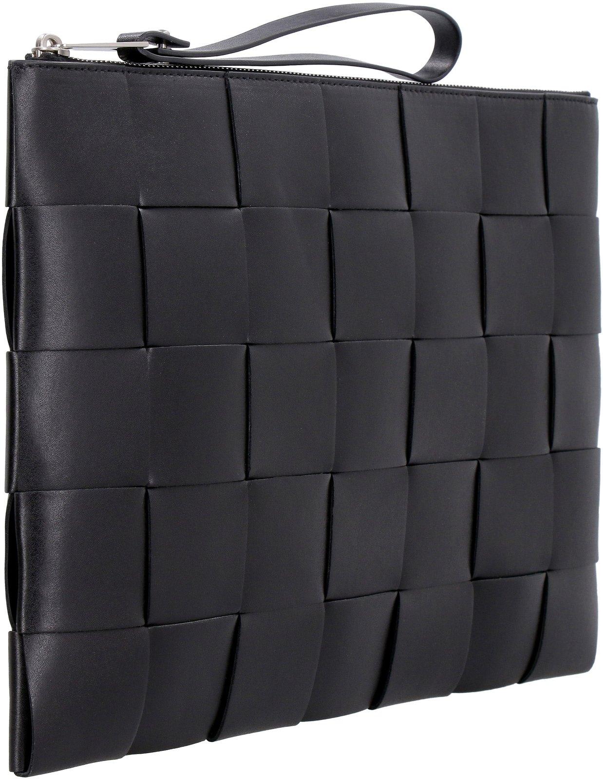 Shop Bottega Veneta Intrecciato Clutch Bag In Black