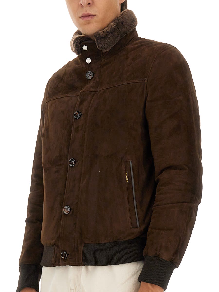 Shop Moorer Jacket Cleros In Brown