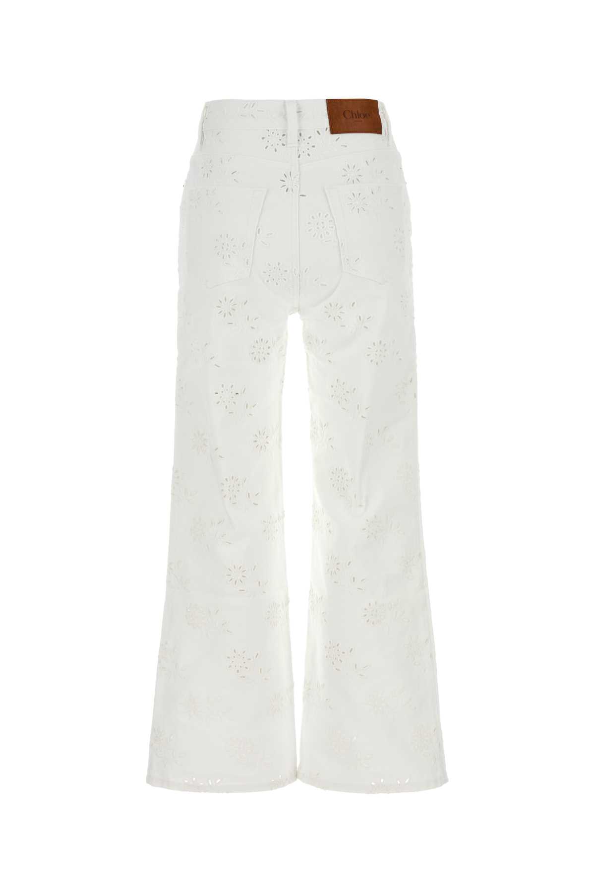 Chloé White Denim Jeans In White
