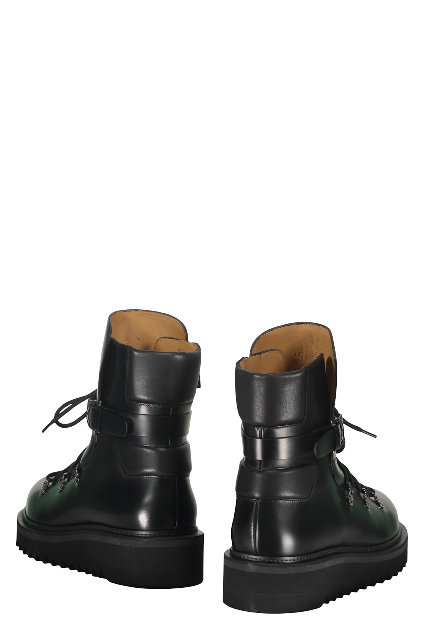 Ferragamo Leather Lace-up Boots In Black