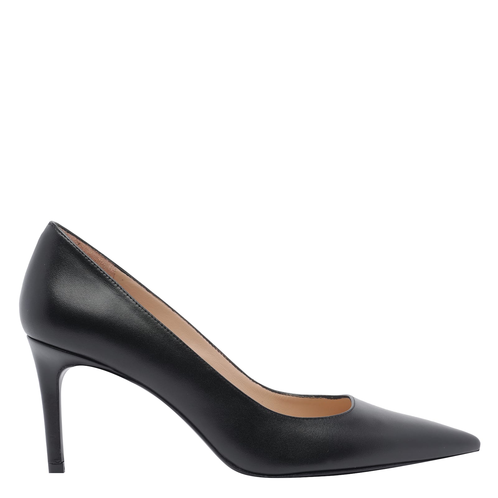 Stuart Weitzman Stuart Leather Stiletto Pumps In Black