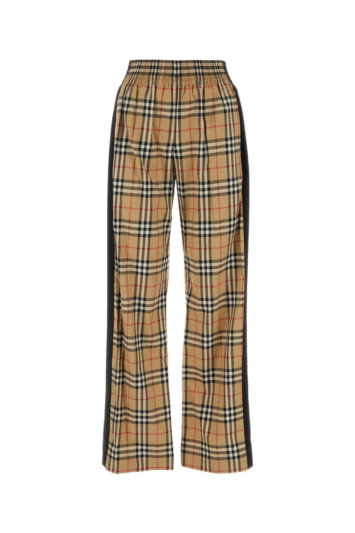 Shop Burberry Printed Stretch Cotton Pant In Archivebeigeipchk