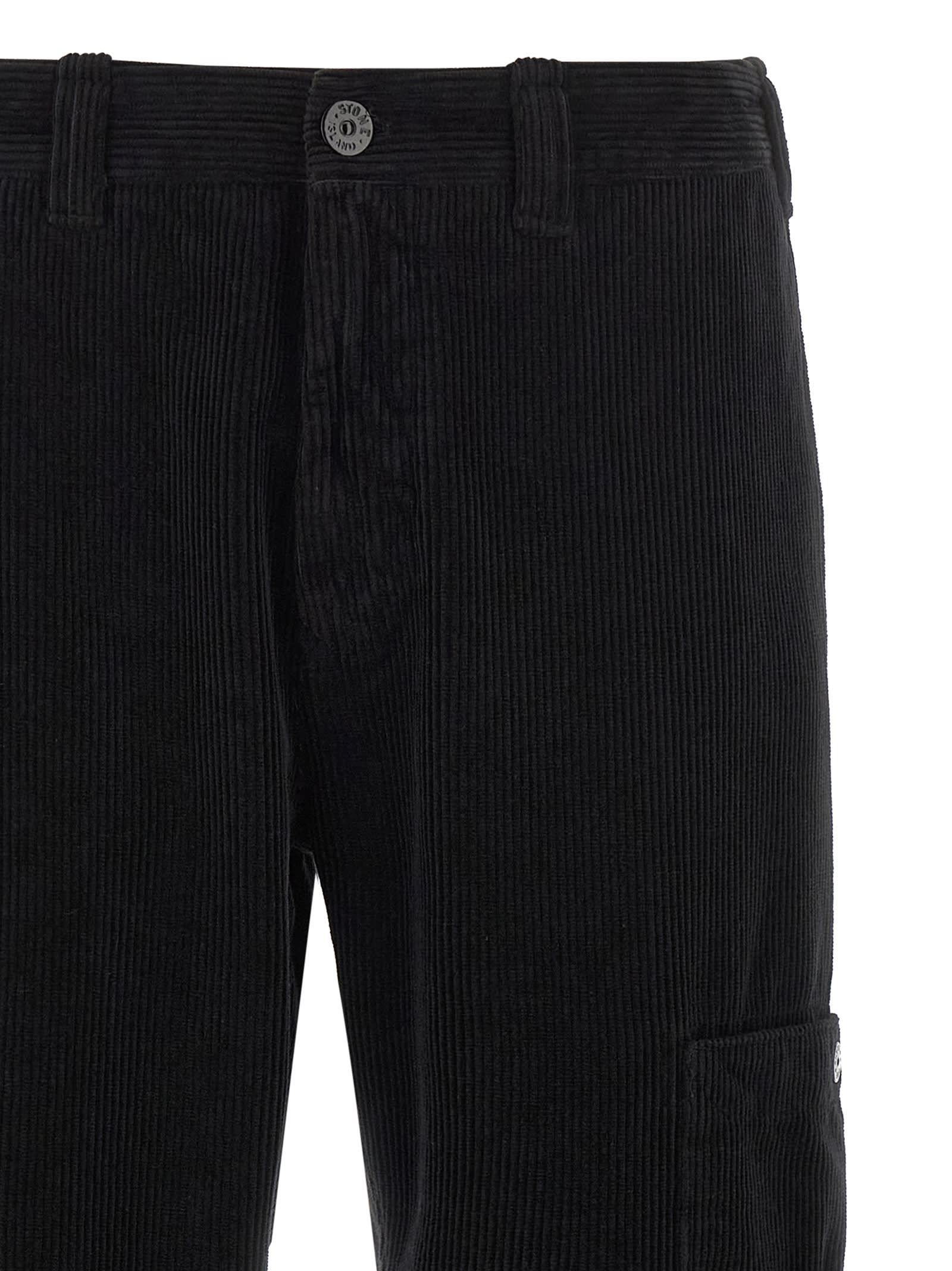 Stone Island Cotton Regular Fit Pants In Black