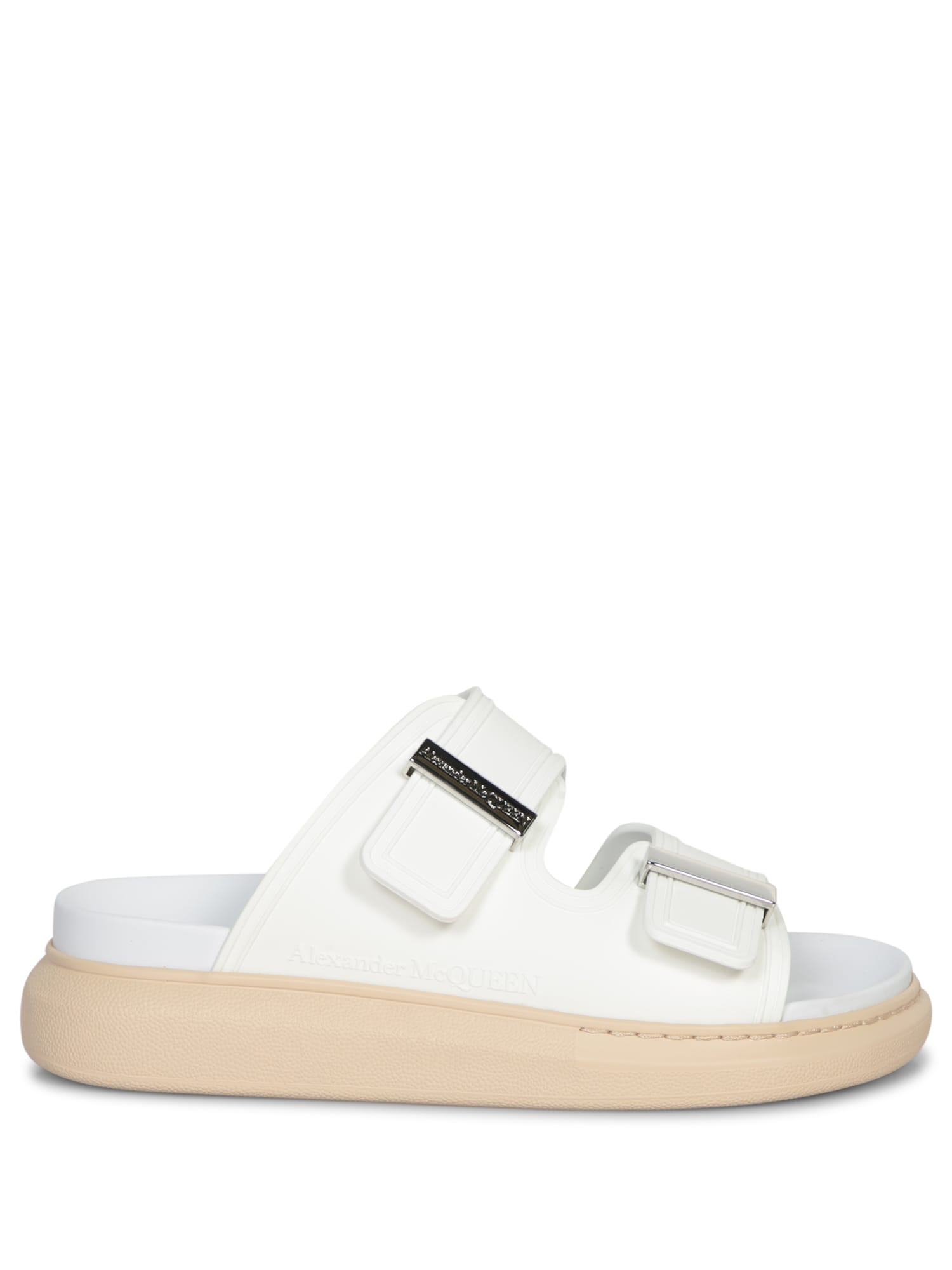 Shop Alexander Mcqueen Oversize Ivory/beige Sandals