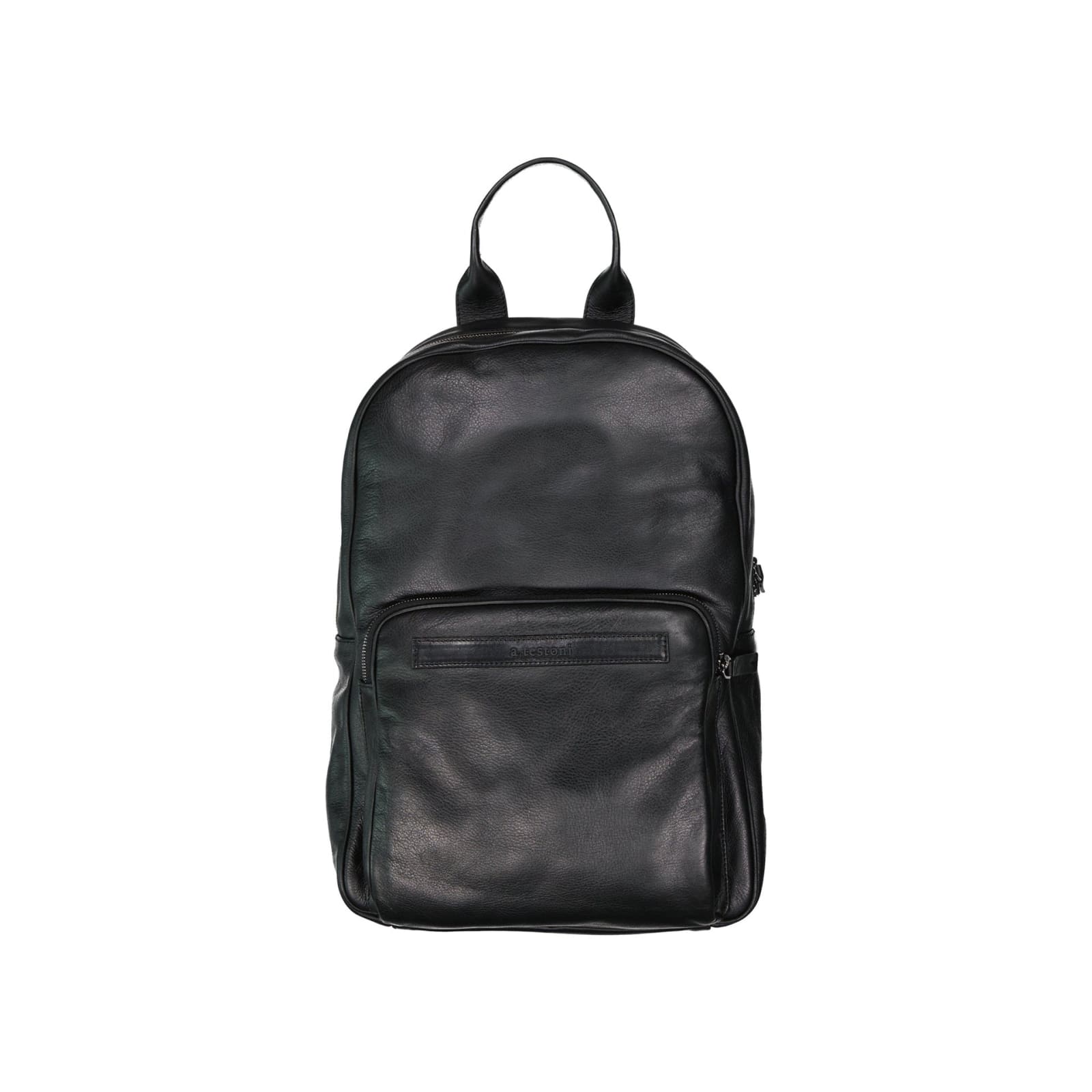 A.testoni Leather Backpack In Black