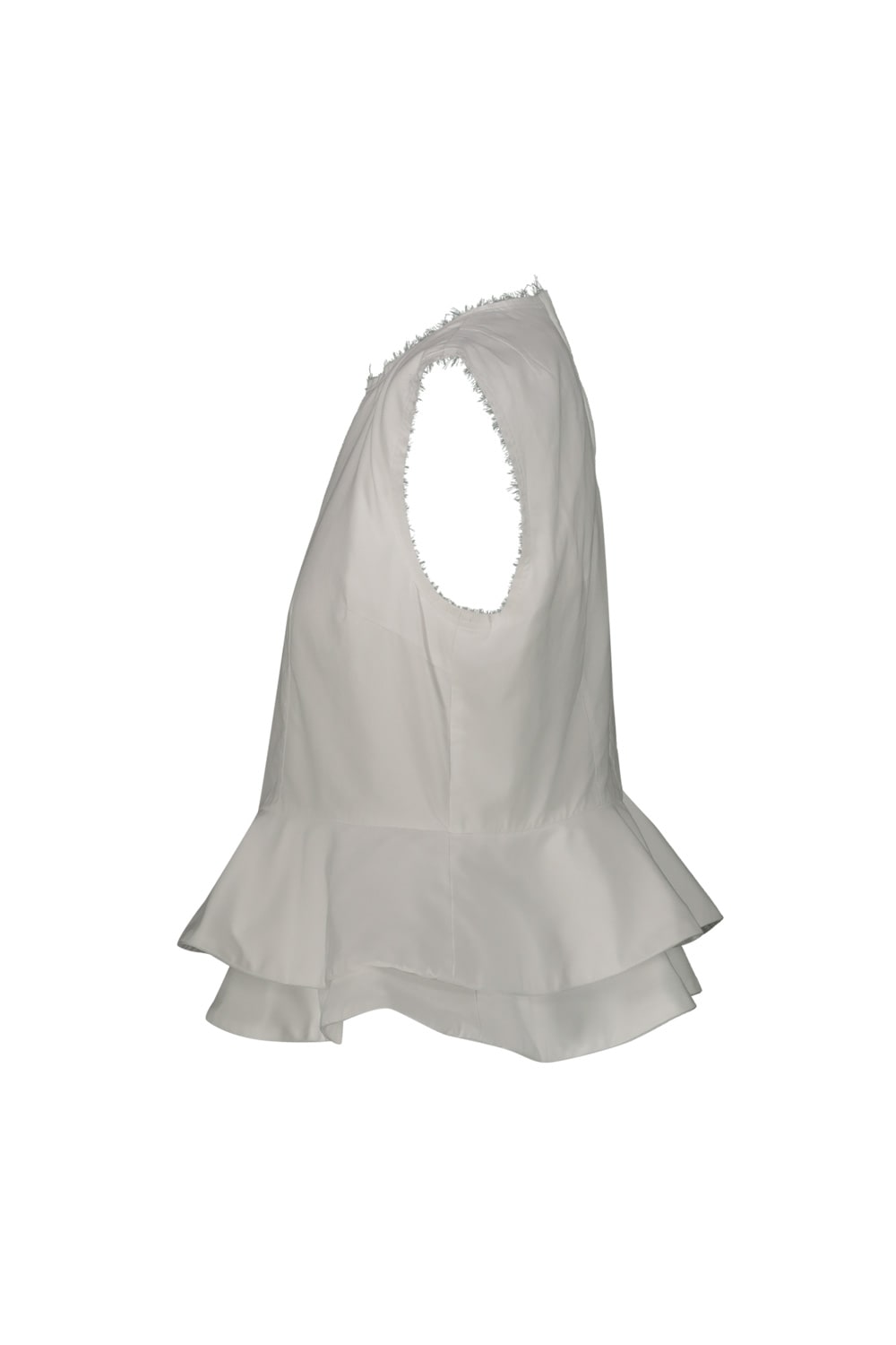 Shop Comme Des Garçons Sleeveless Top With Flounce In White