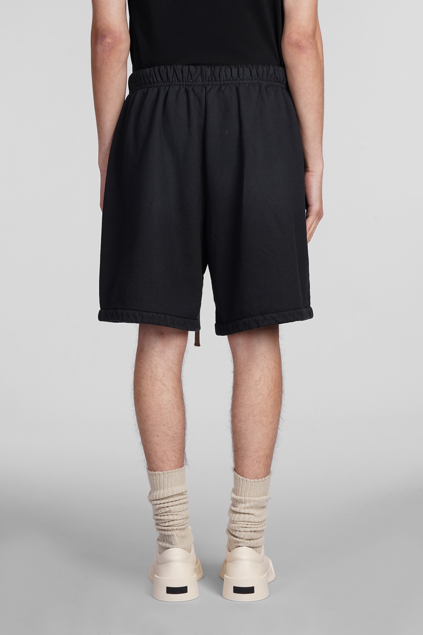 Shop Fear Of God Shorts In Black Cotton